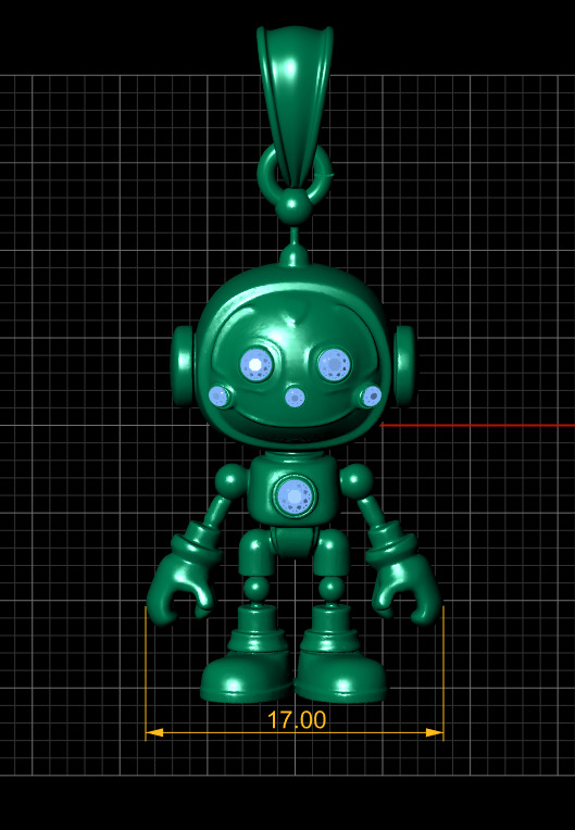 CUTE ROBOT PENDANT 3D PRINTABLE MODEL 3D print model_5