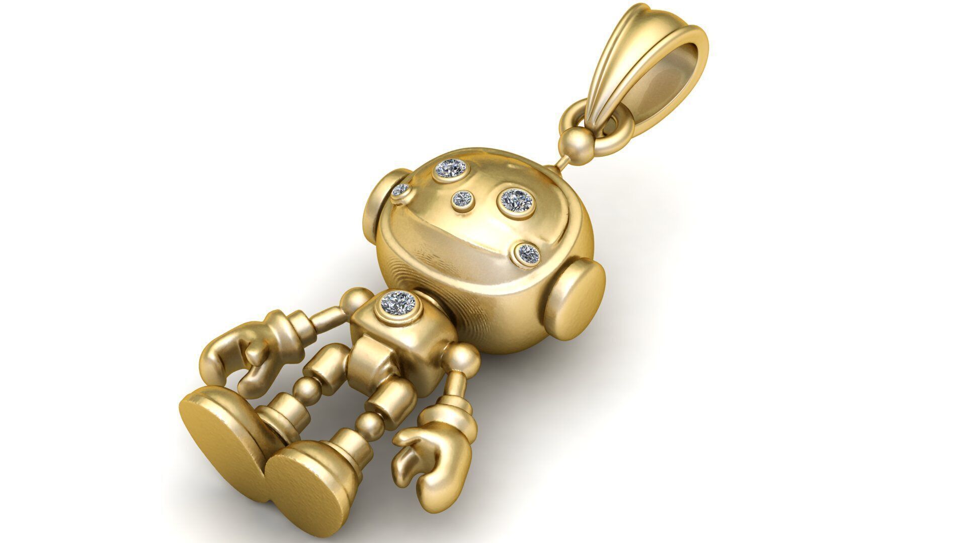 CUTE ROBOT PENDANT 3D PRINTABLE MODEL 3D print model_1
