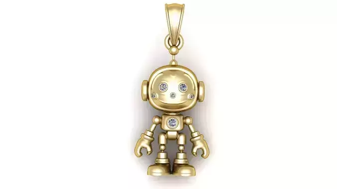 CUTE ROBOT PENDANT 3D PRINTABLE MODEL 3D print model