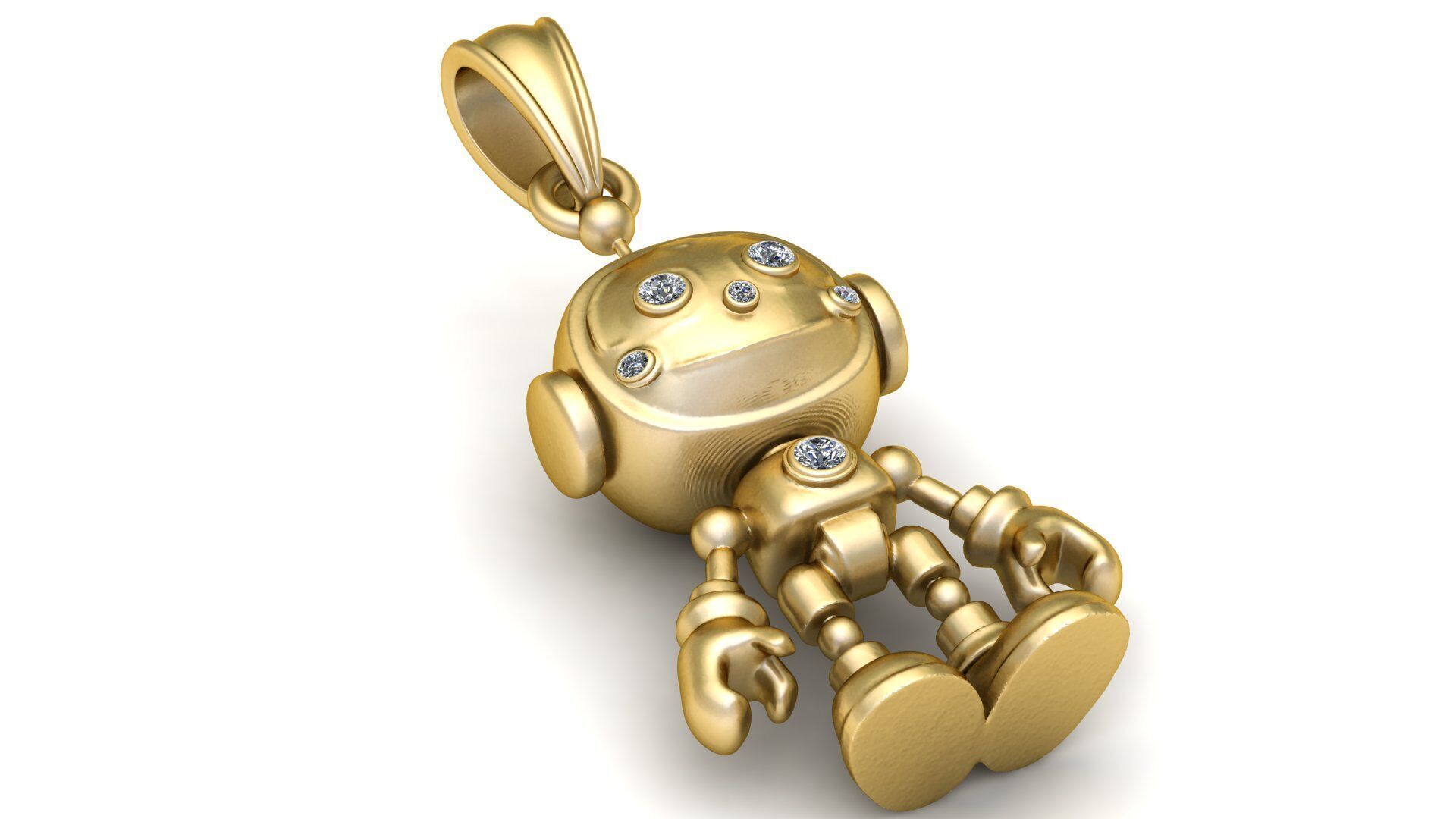CUTE ROBOT PENDANT 3D PRINTABLE MODEL 3D print model_3