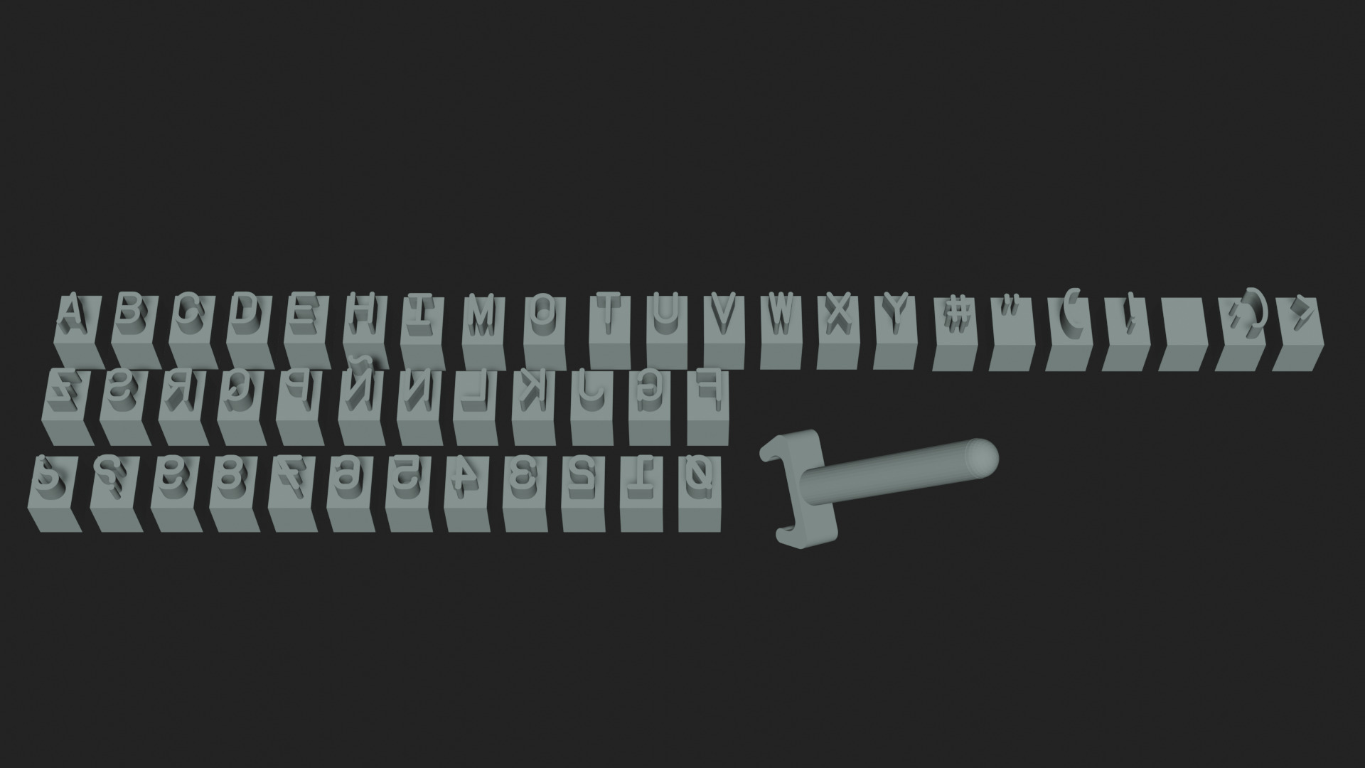 Craft Stamps font 3D print model_2