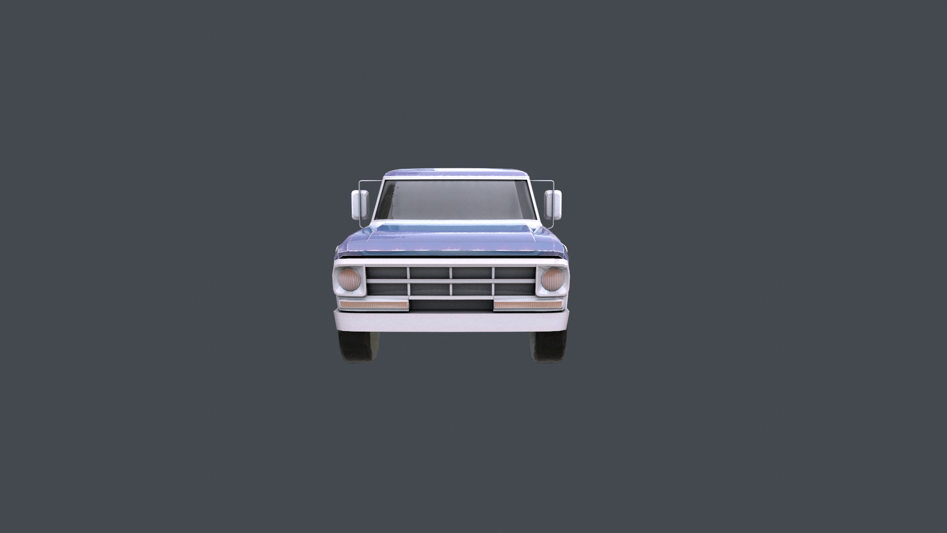 Pickup truck Free low-poly 3D model_4