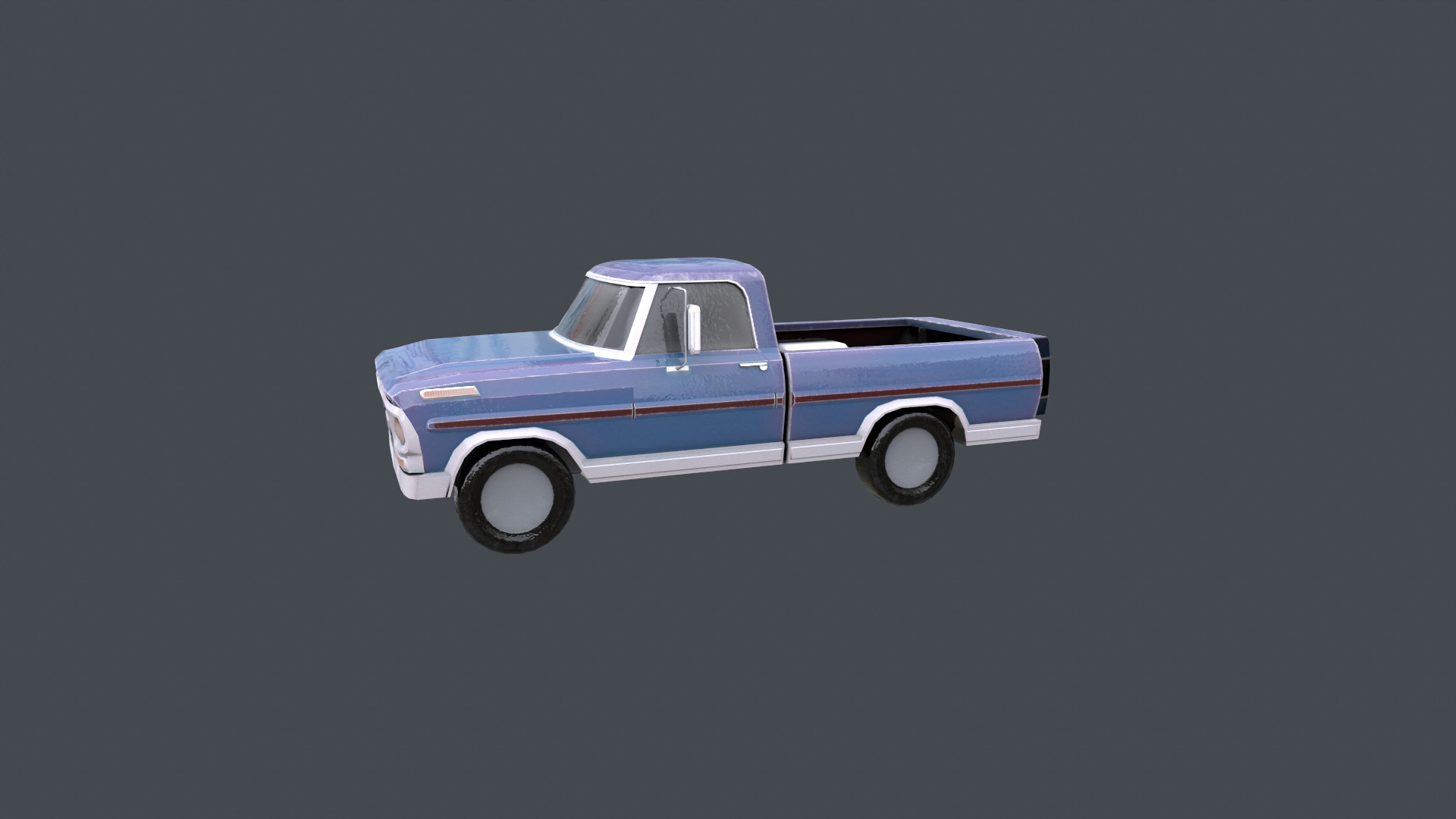 Pickup truck Free low-poly 3D model_2