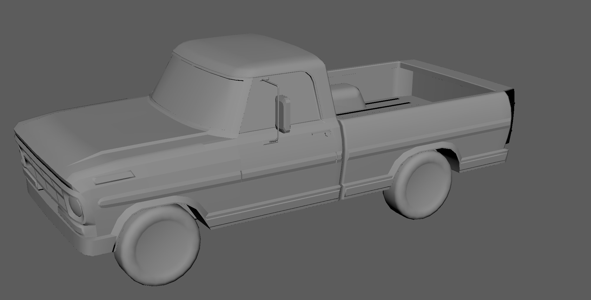 Pickup truck Free low-poly 3D model_7