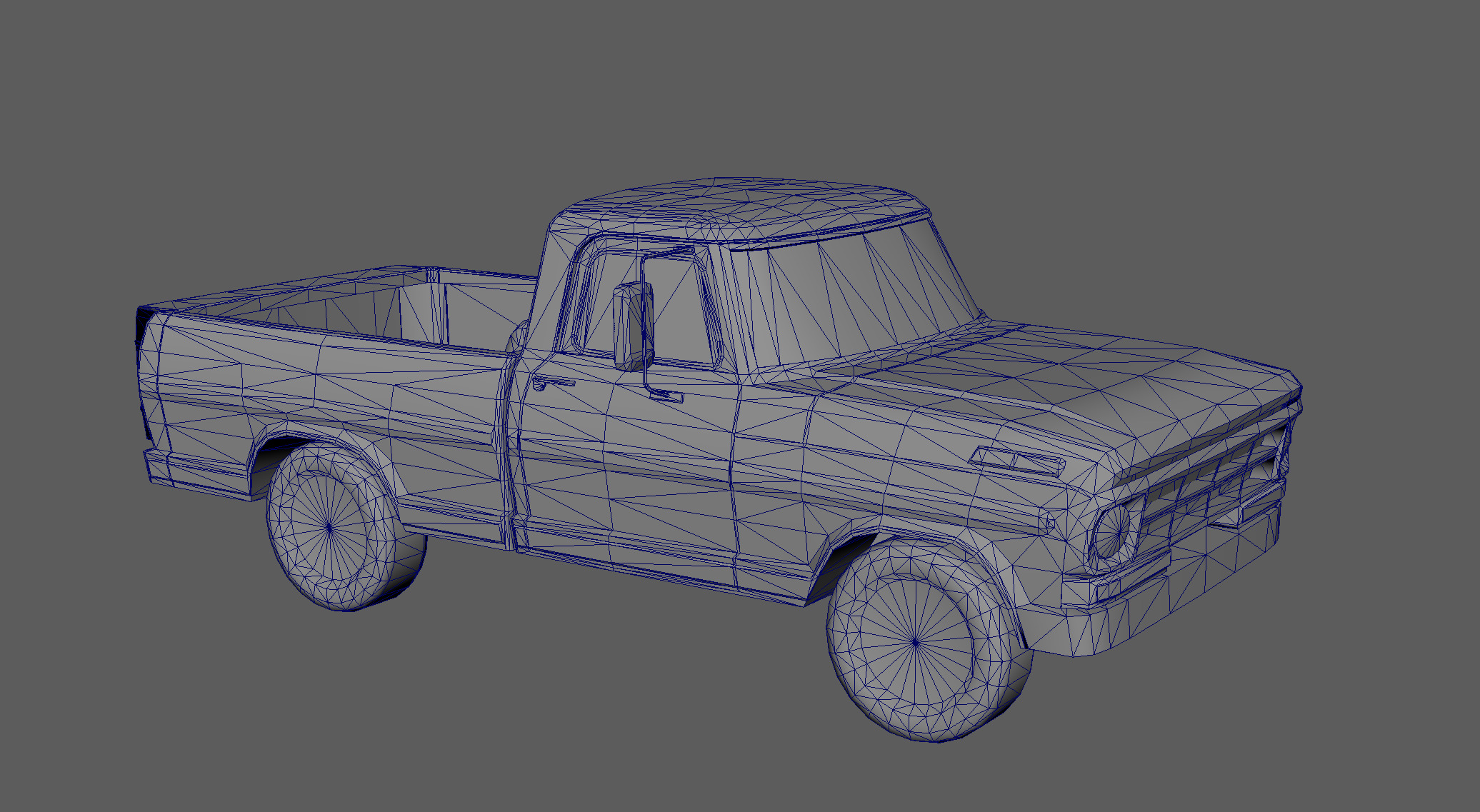 Pickup truck Free low-poly 3D model_6