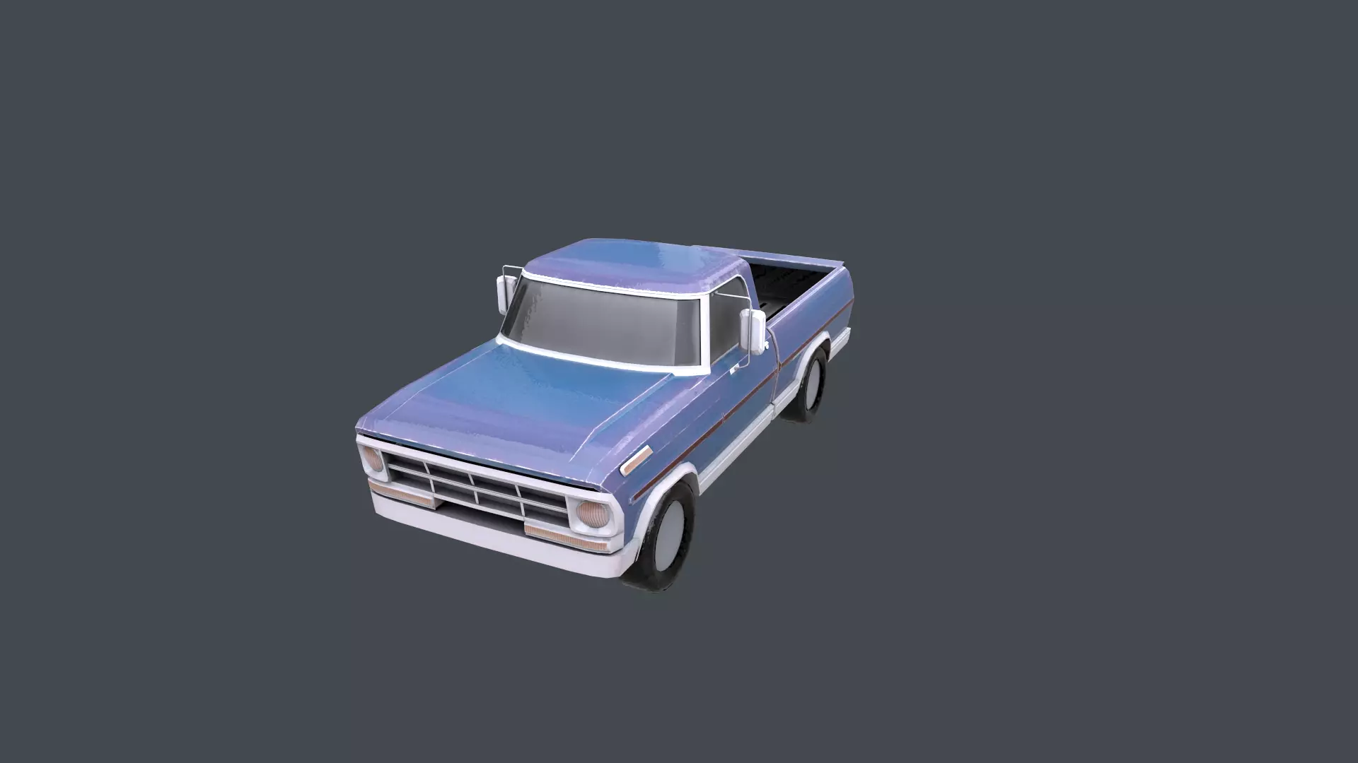 Pickup truck Free low-poly 3D model_0