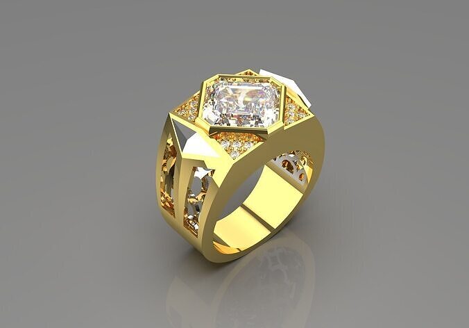 man diamond ring mr0068 3D print model