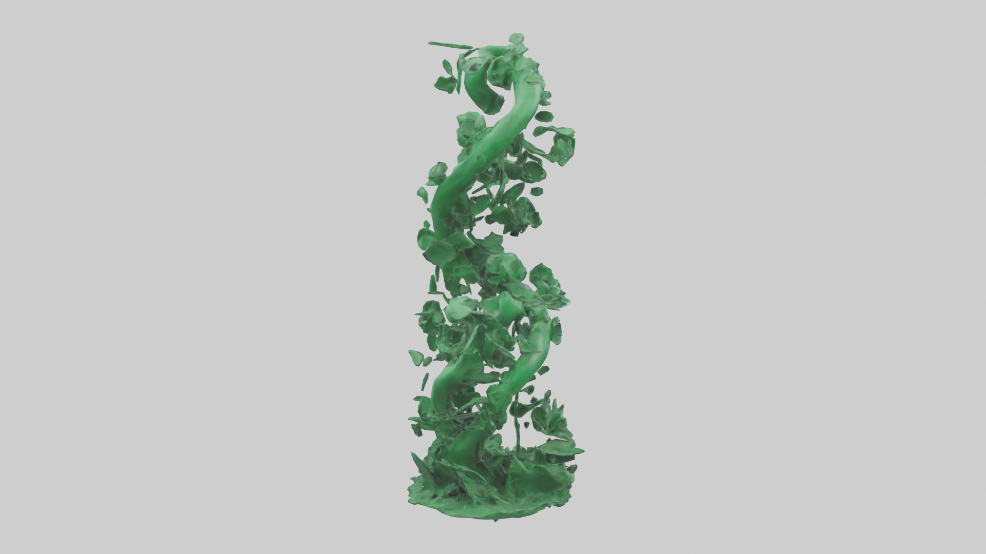 Entangled Green Sculpture statue model Low-poly 3D model_2