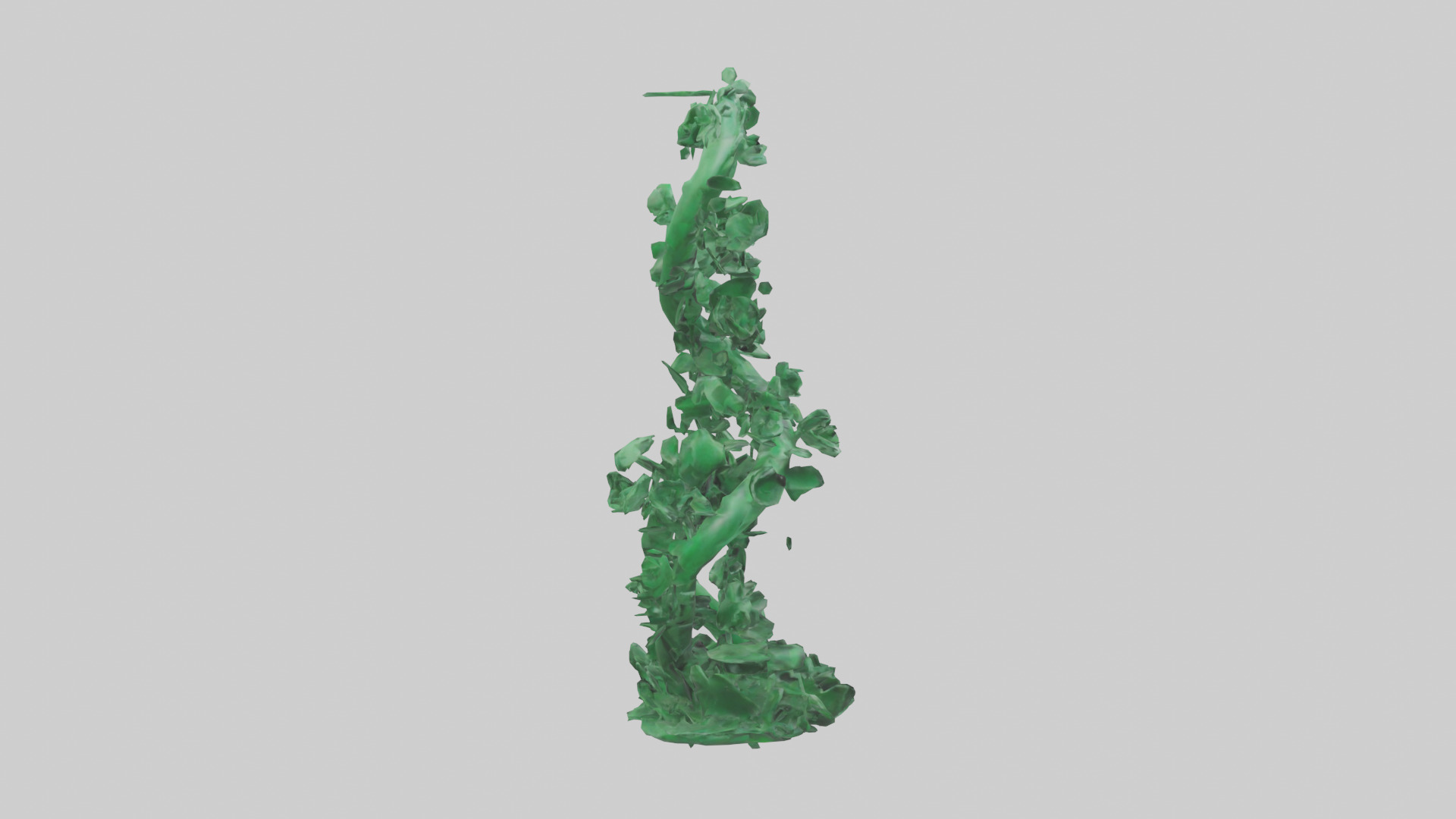 Entangled Green Sculpture statue model Low-poly 3D model_13