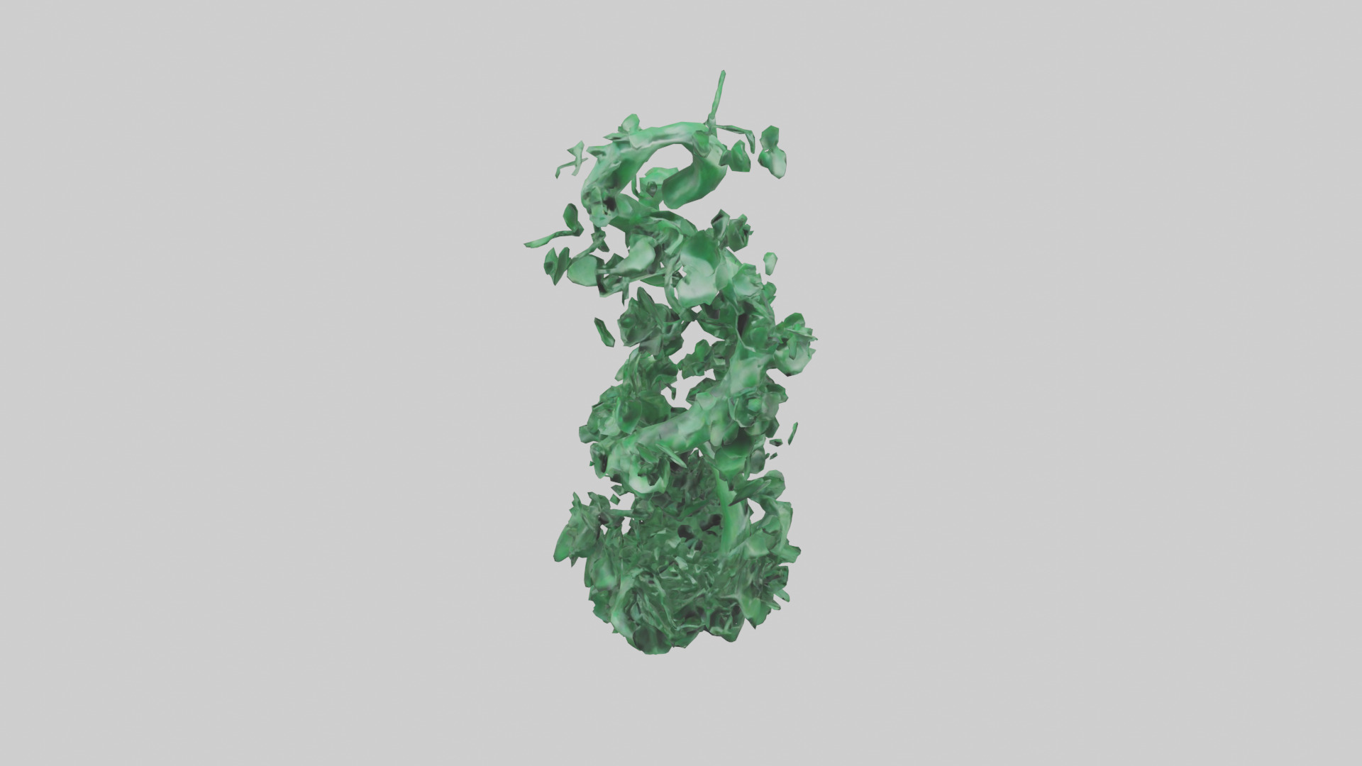 Entangled Green Sculpture statue model Low-poly 3D model_16