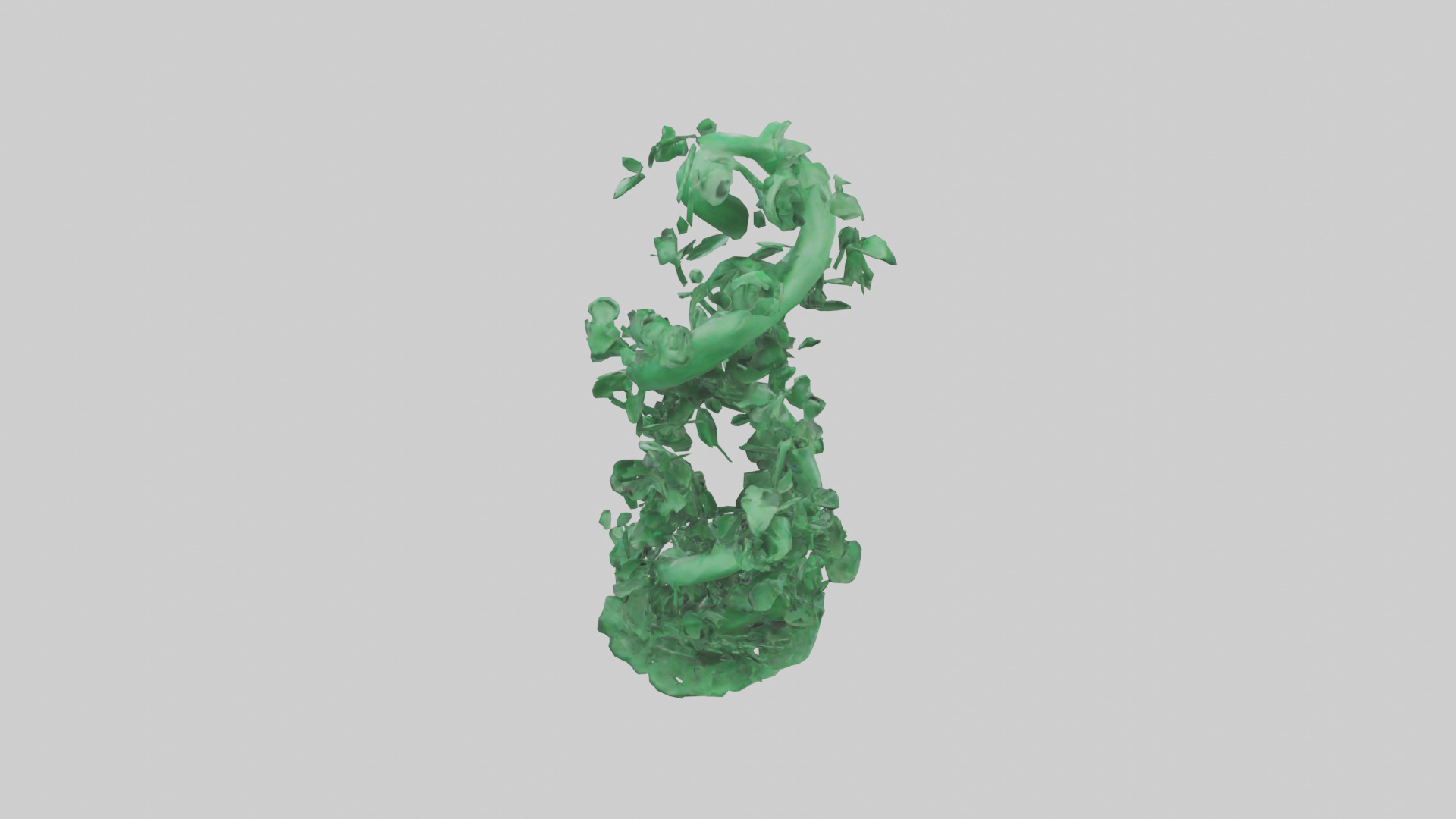 Entangled Green Sculpture statue model Low-poly 3D model_15