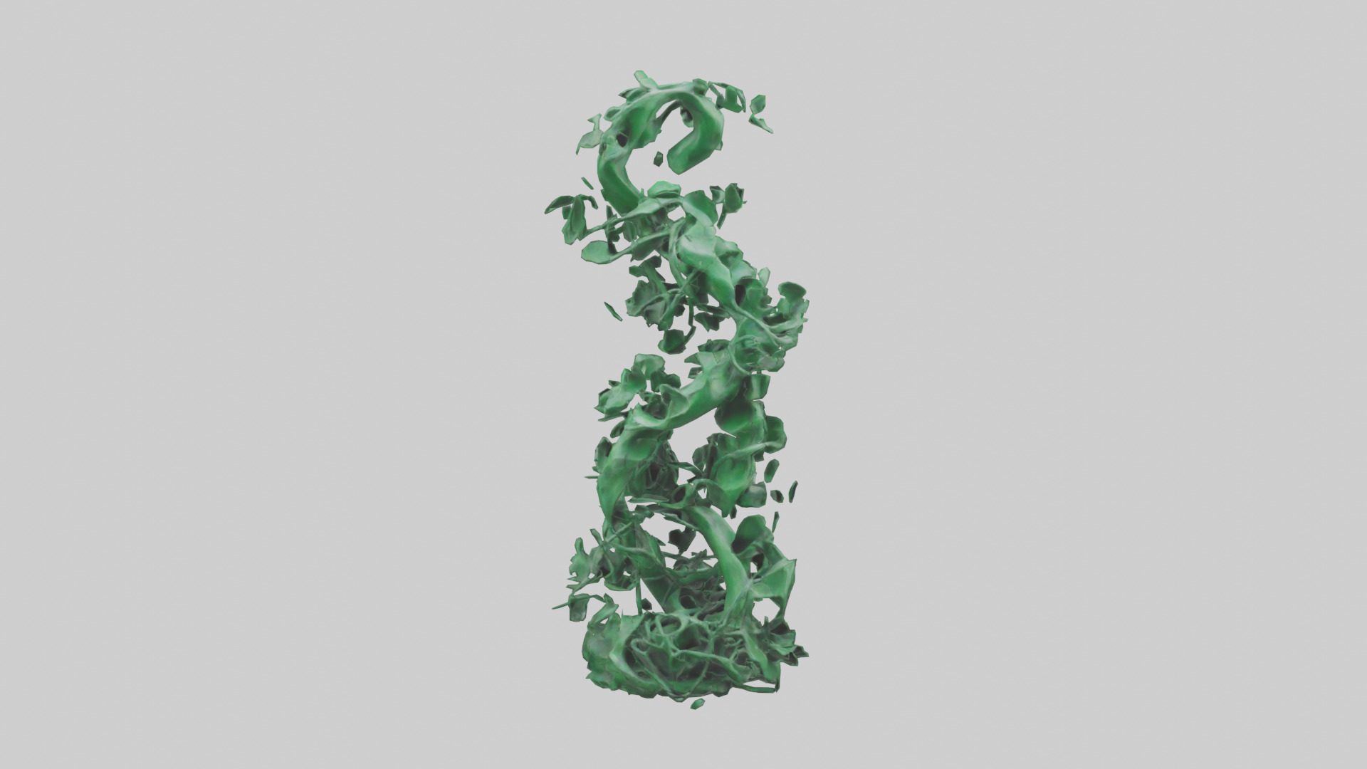 Entangled Green Sculpture statue model Low-poly 3D model_9