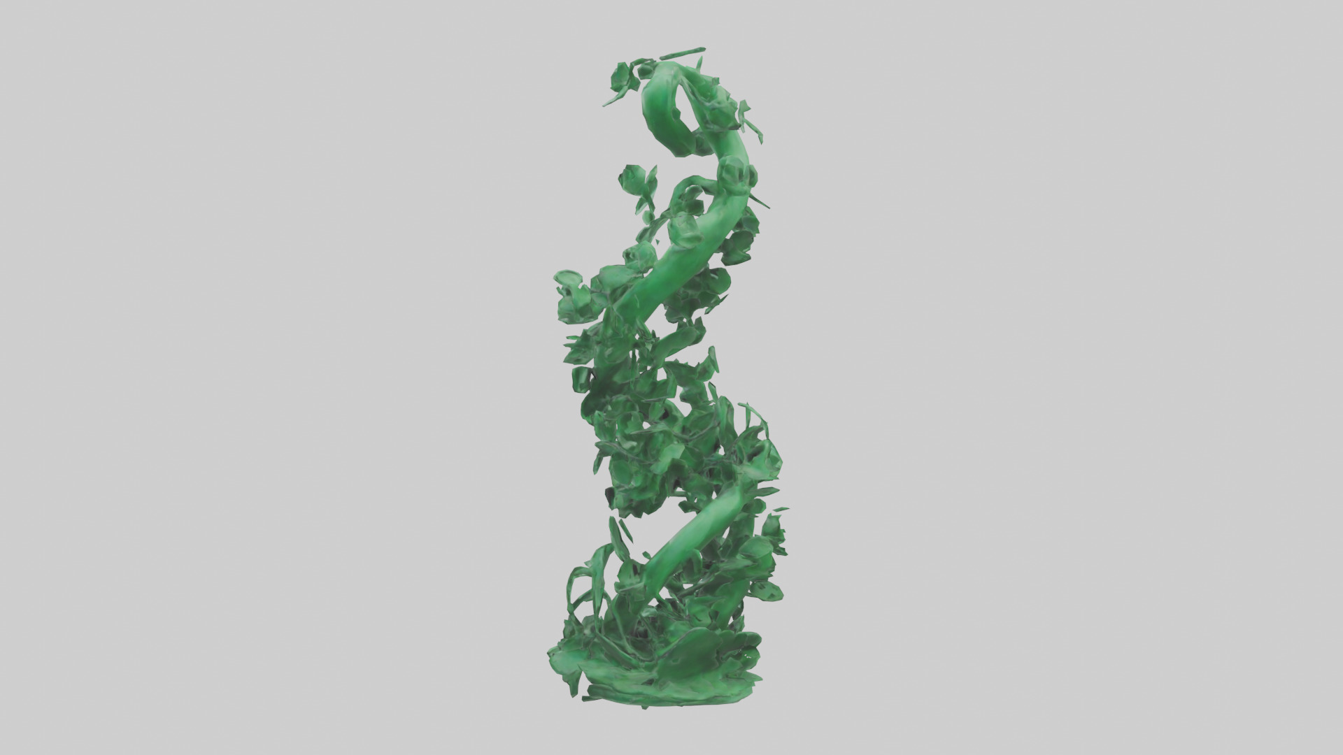 Entangled Green Sculpture statue model Low-poly 3D model_1