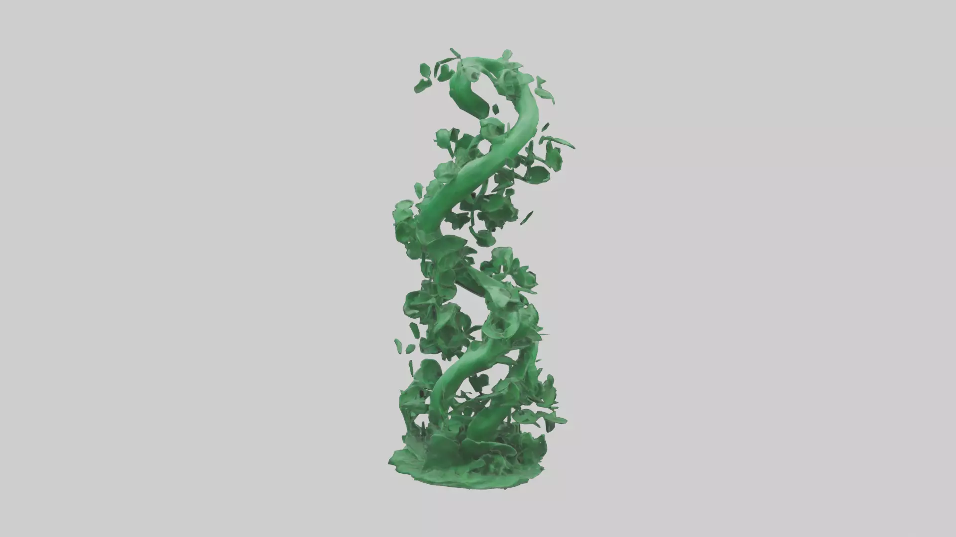Entangled Green Sculpture statue model Low-poly 3D model_0