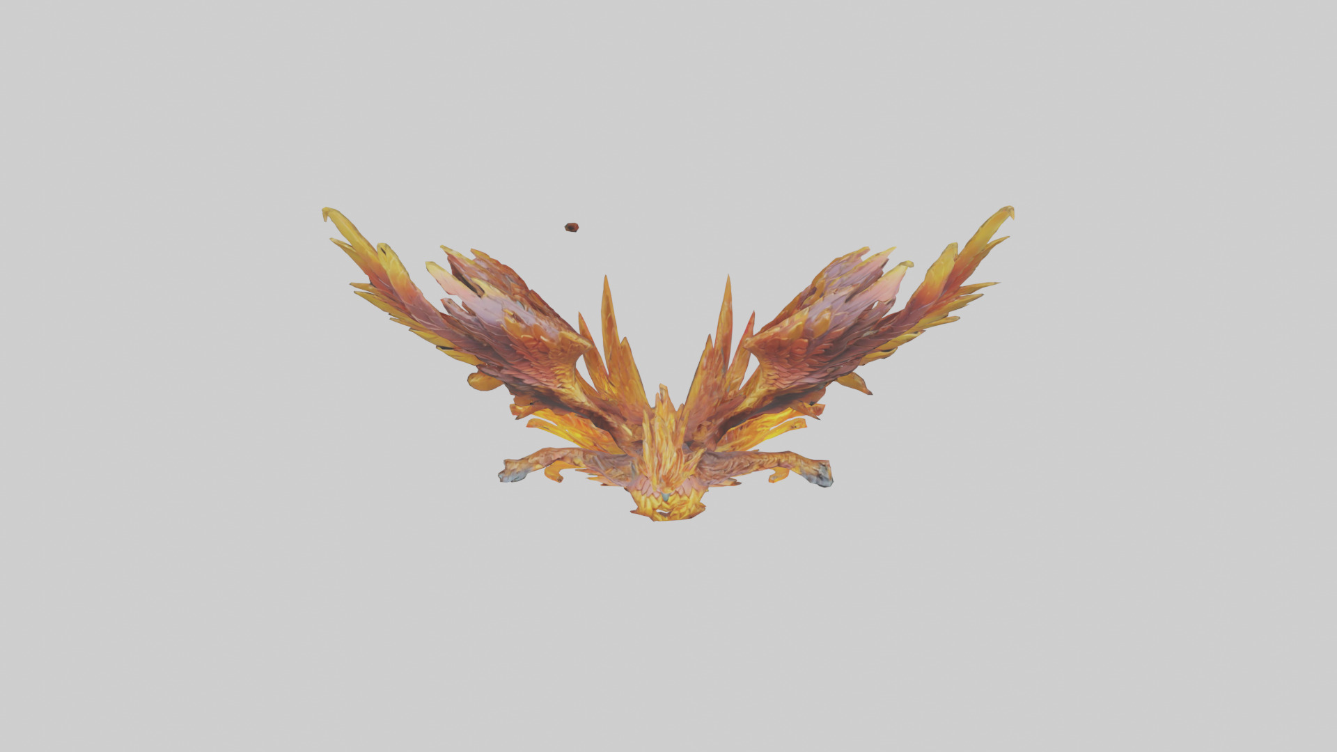 Elemental Phoenix statue model Low-poly 3D model_14