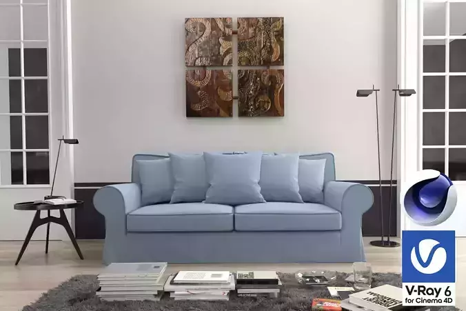 Living Room 02 - Vray6 - C4D