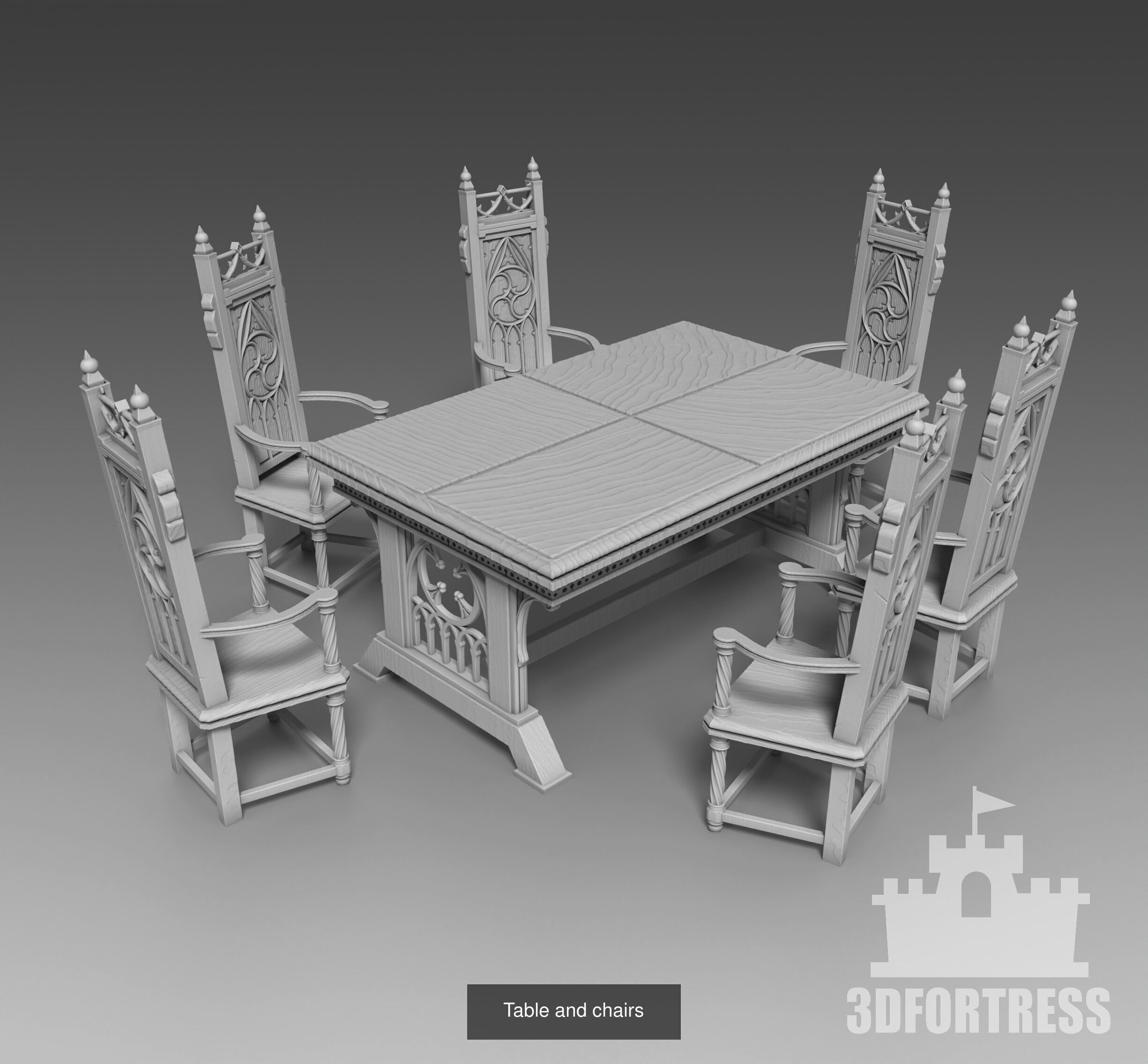 Gothic furniture 3D Model Collection_2