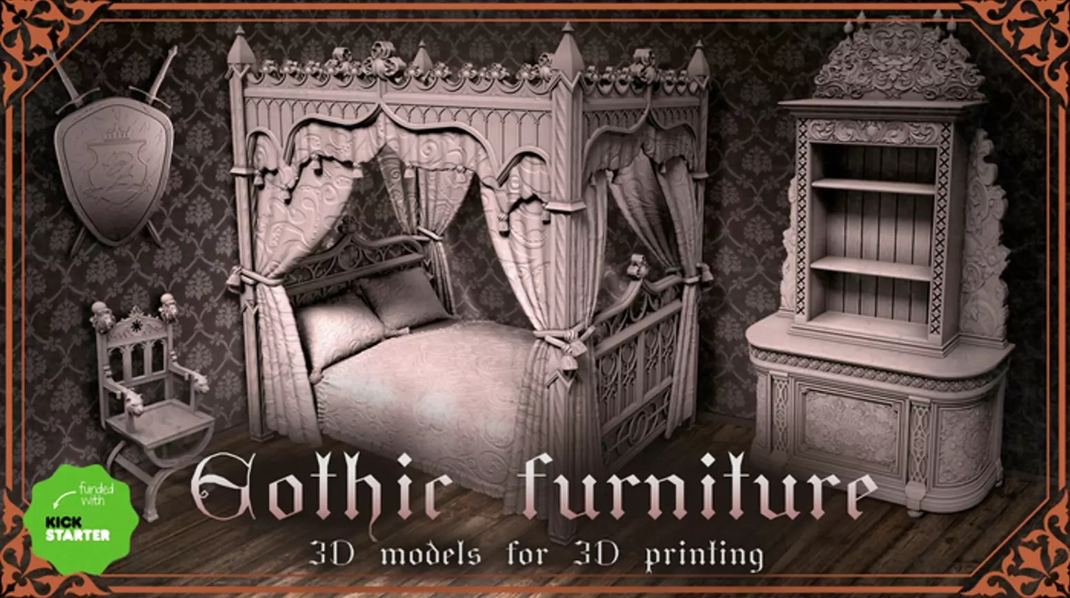 Gothic furniture 3D Model Collection_0