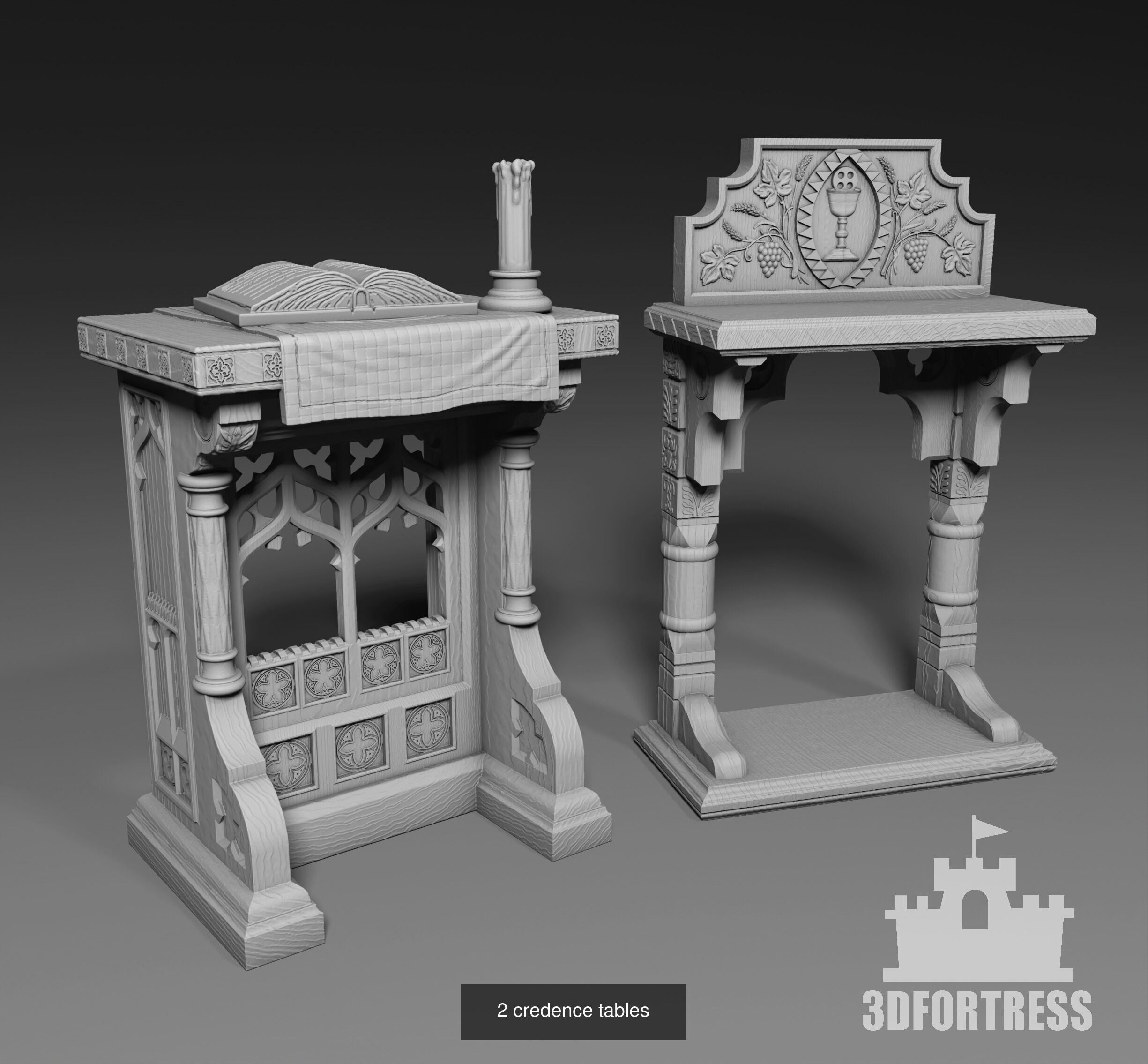 Gothic furniture 3D Model Collection_10