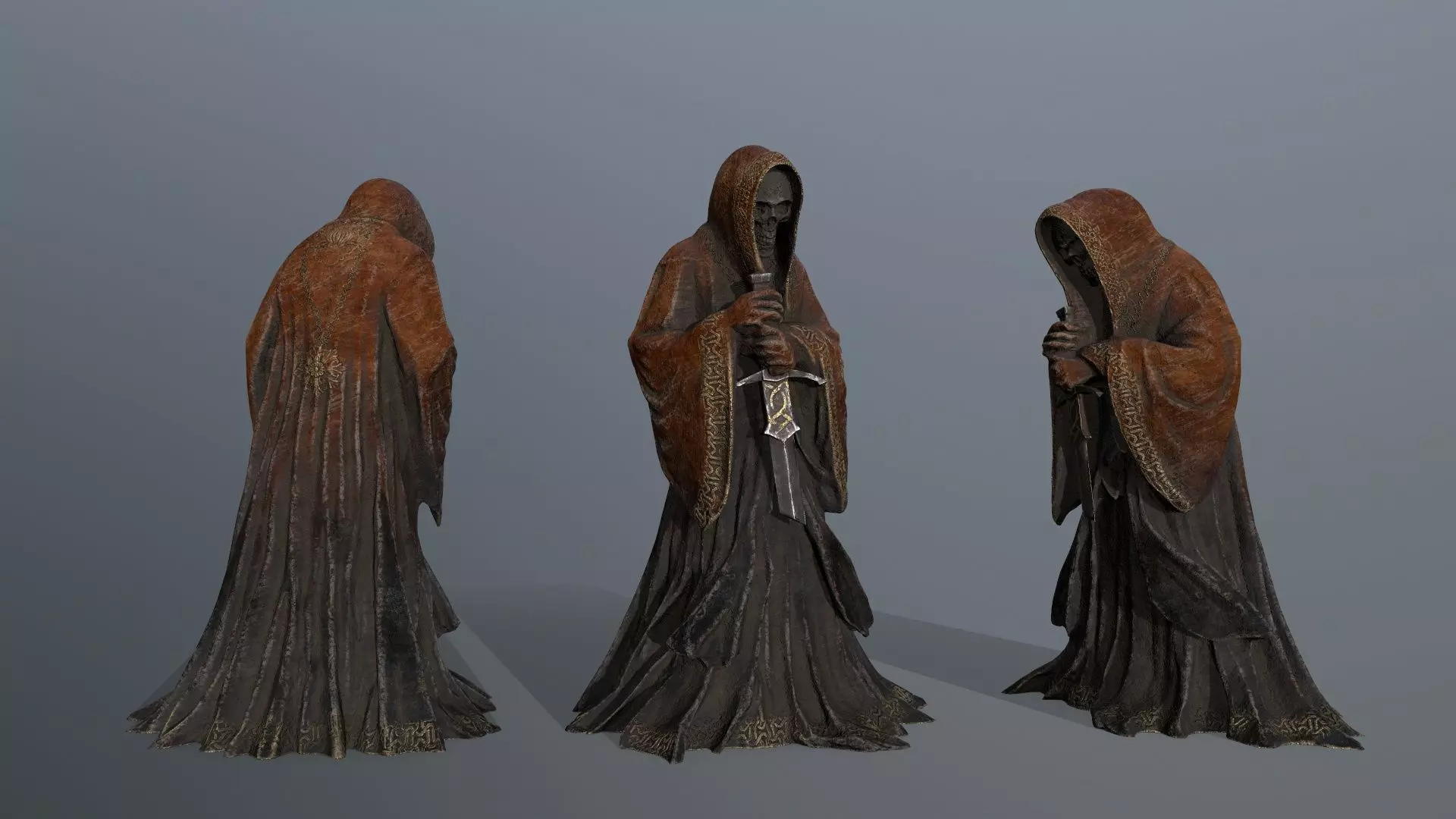 Dark statue Low-poly 3D model_0