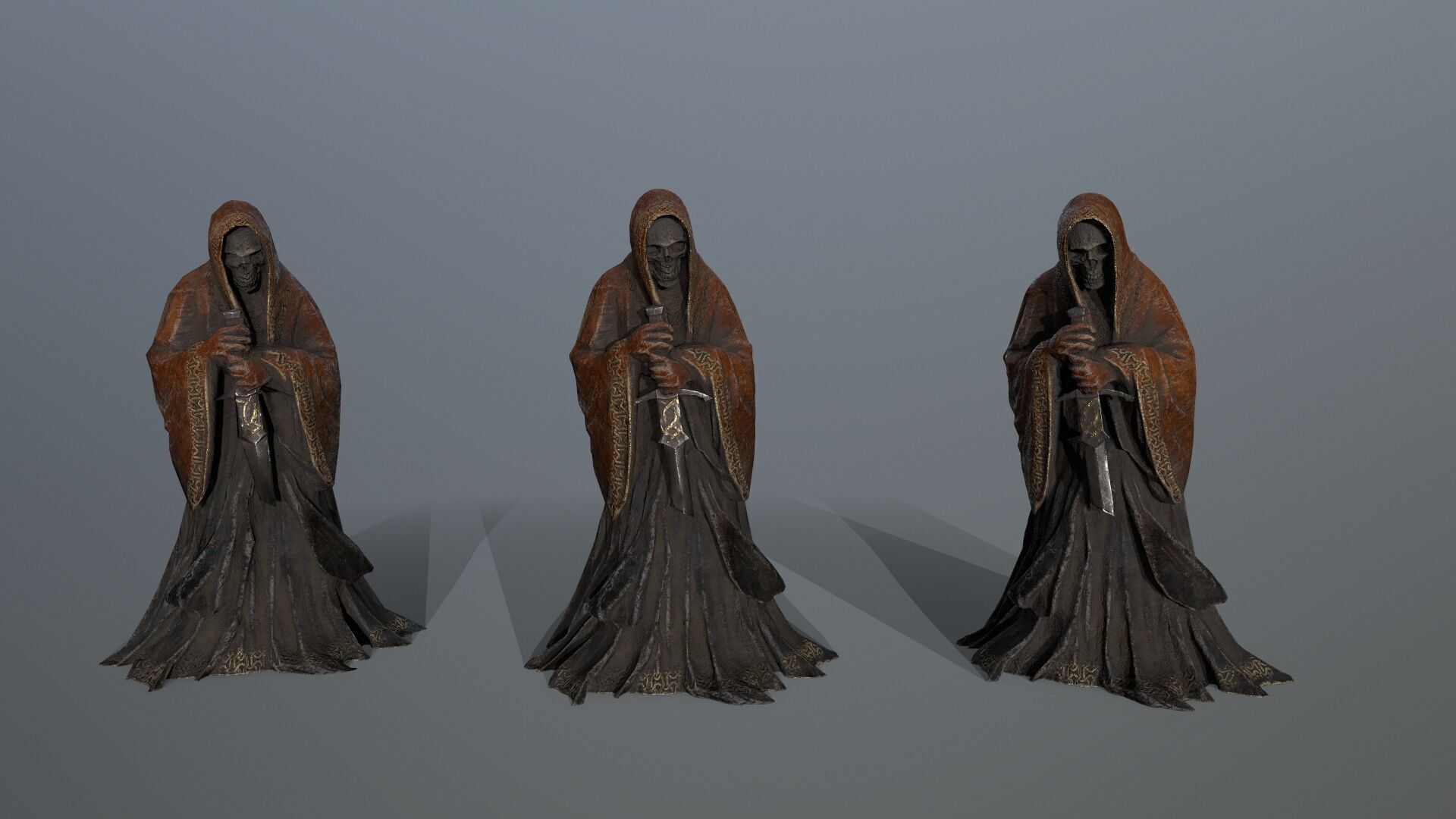 Dark statue Low-poly 3D model_12