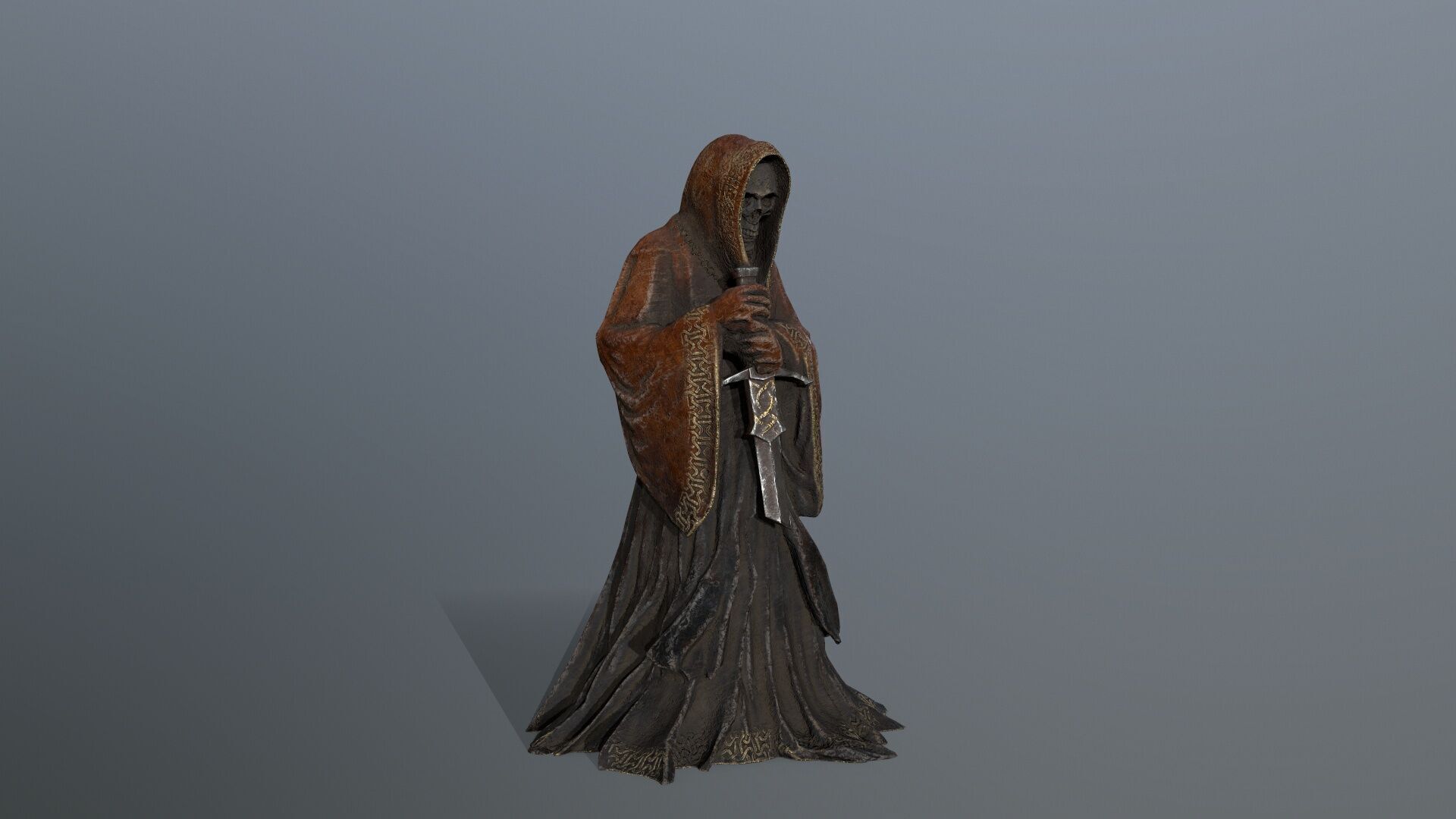 Dark statue Low-poly 3D model_10