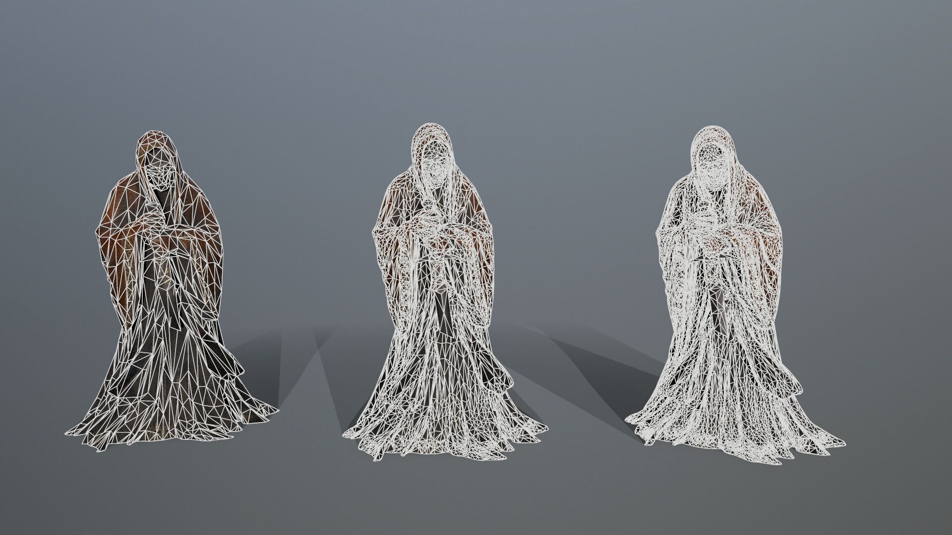 Dark statue Low-poly 3D model_13