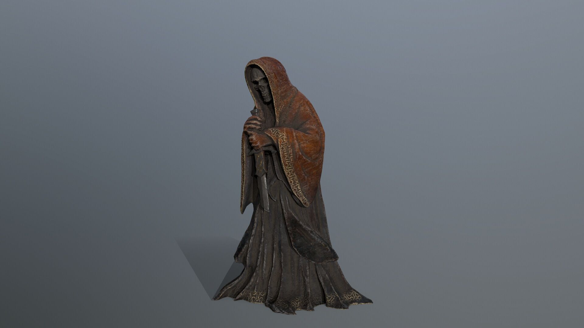 Dark statue Low-poly 3D model_4