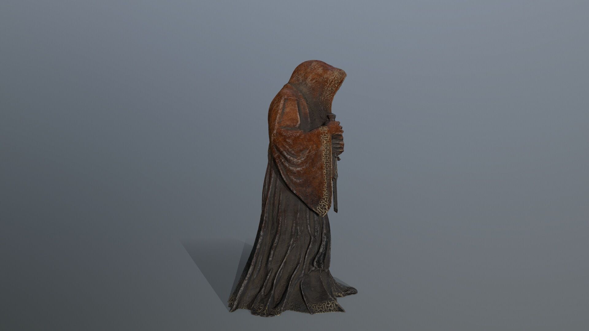 Dark statue Low-poly 3D model_9