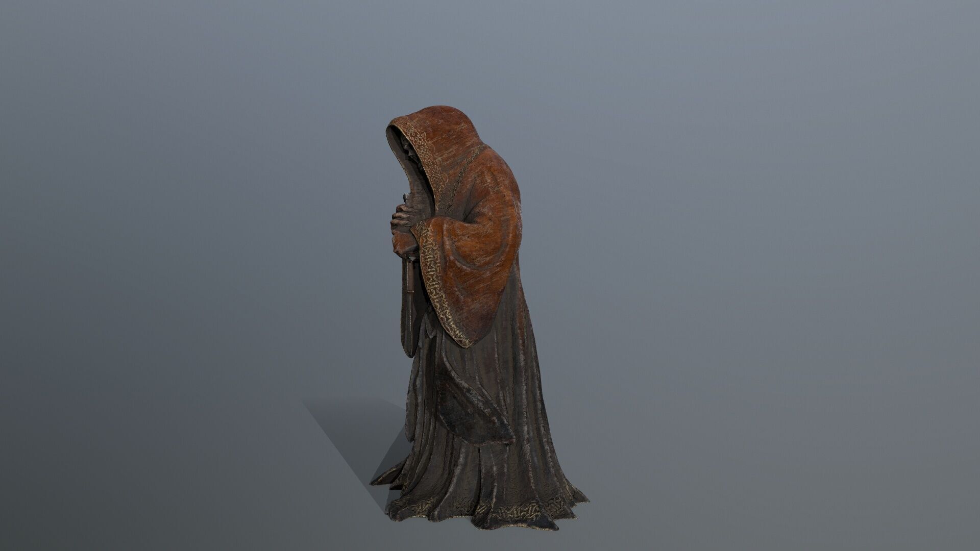 Dark statue Low-poly 3D model_5