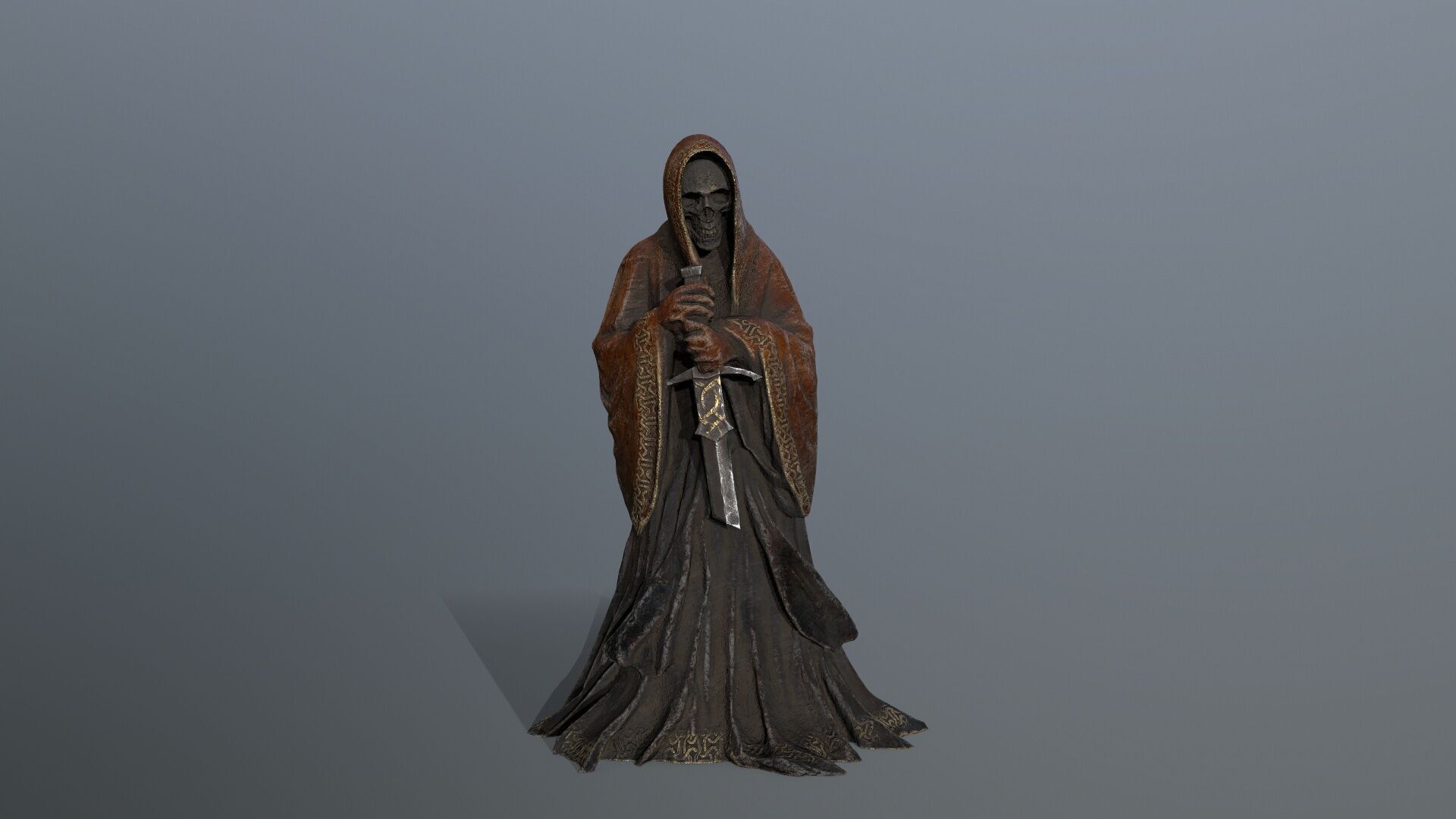 Dark statue Low-poly 3D model_11