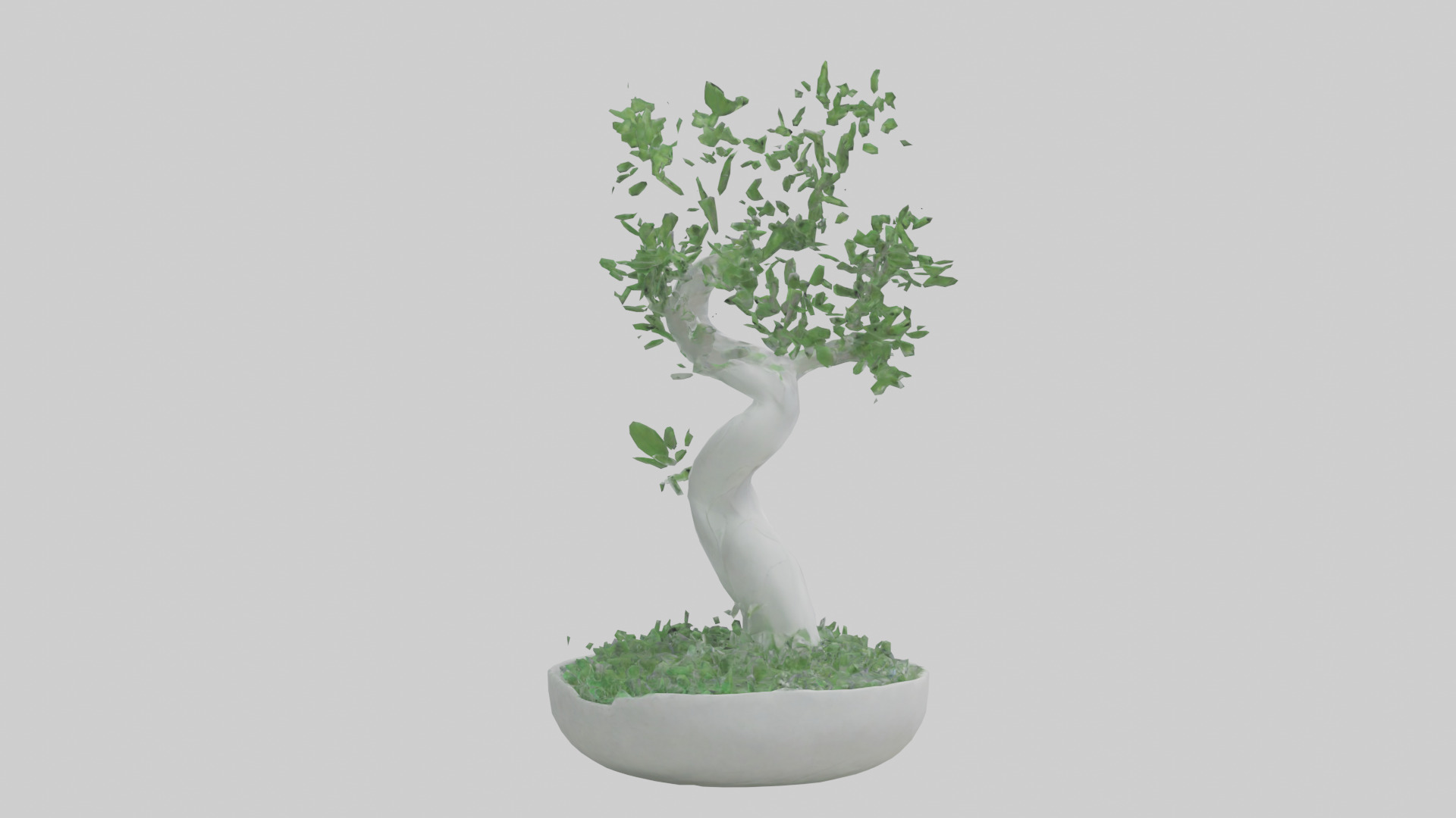 EcoFriendly Future Statue model Low-poly 3D model_2
