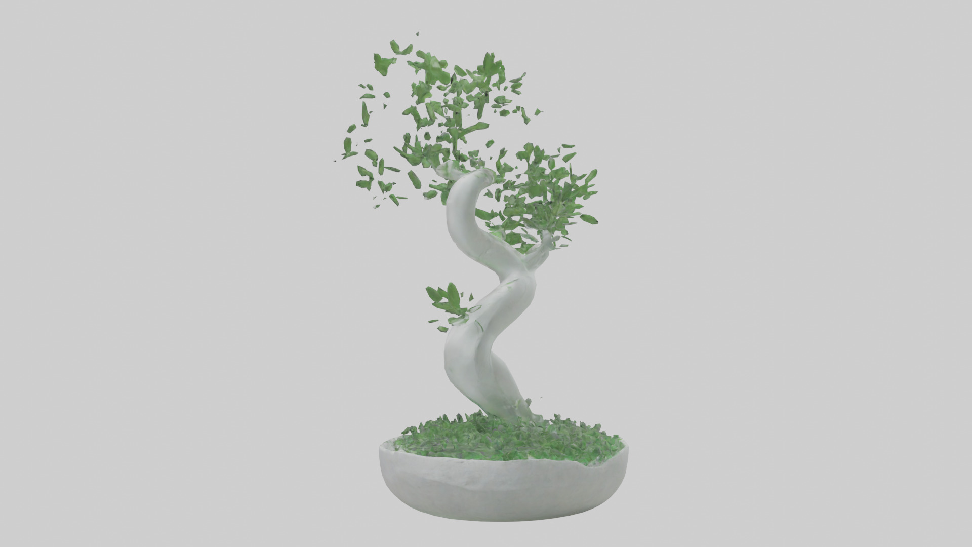 EcoFriendly Future Statue model Low-poly 3D model_1