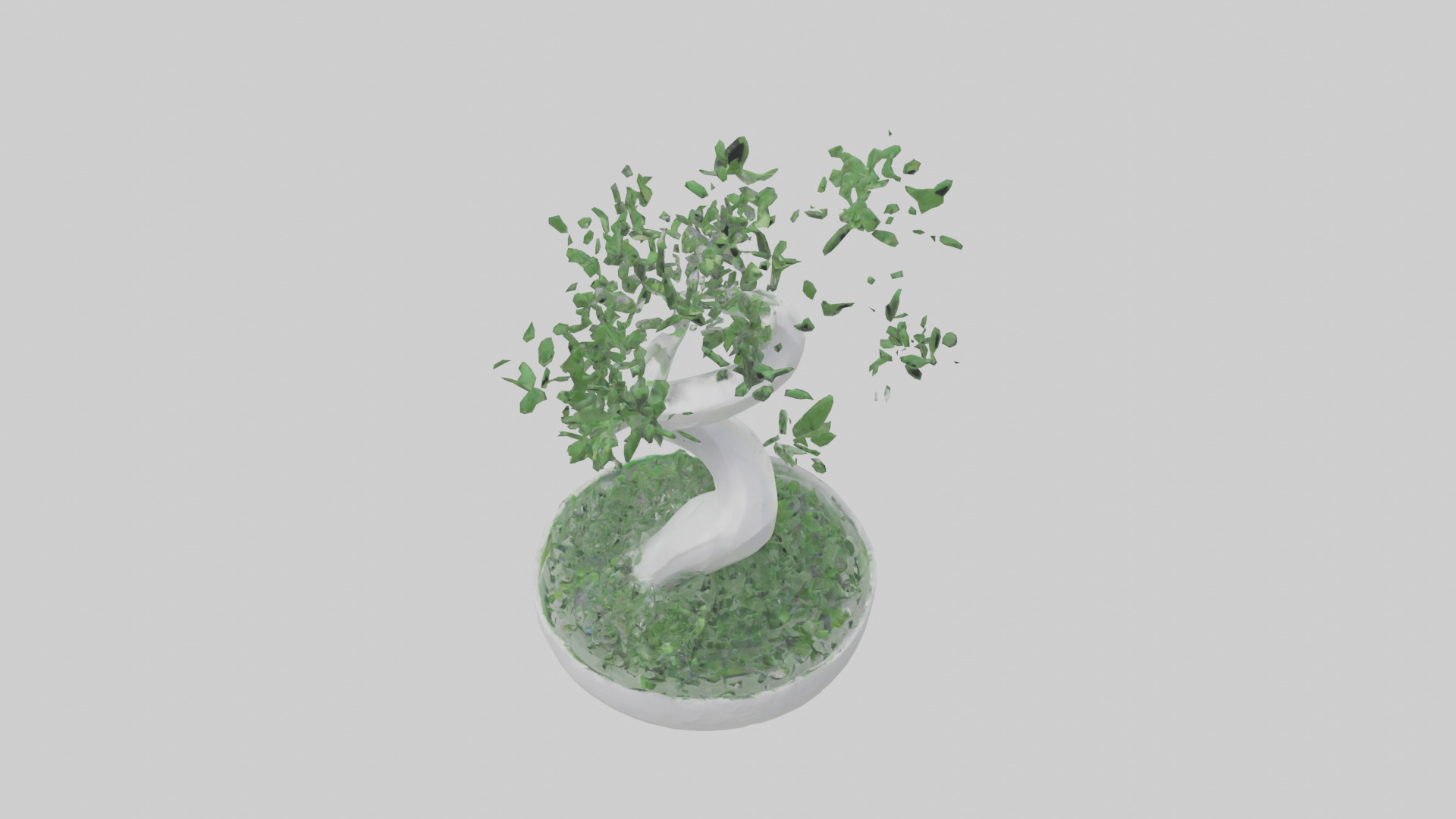 EcoFriendly Future Statue model Low-poly 3D model_16
