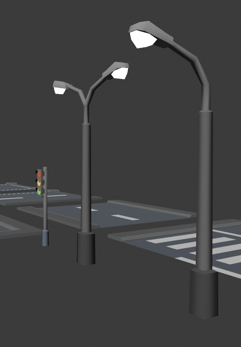 Modular Road Pack Low-poly 3D model_6