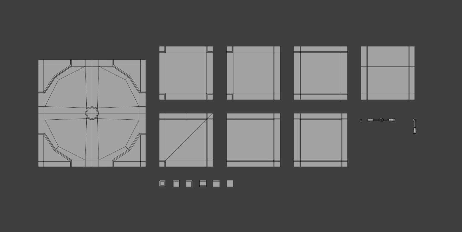 Modular Road Pack Low-poly 3D model_5