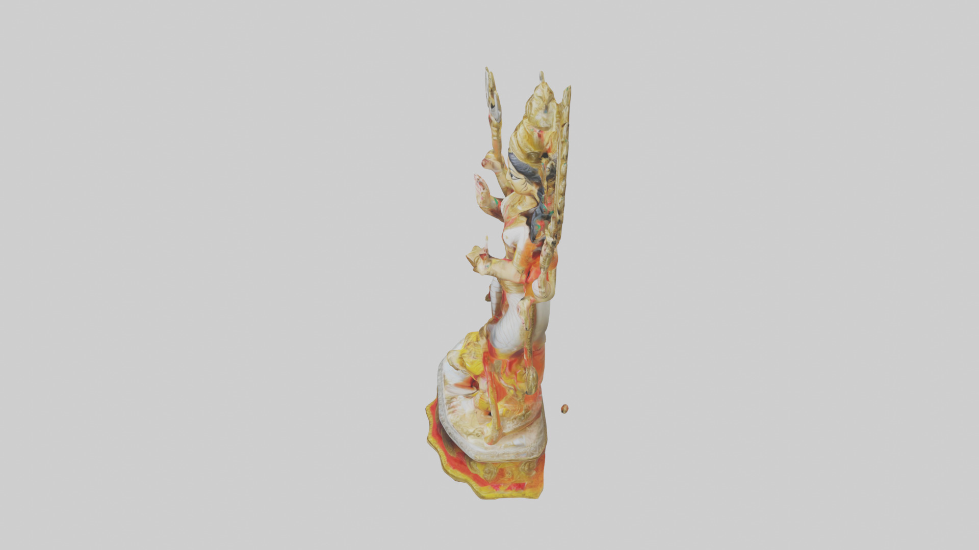 Durga statue model Low-poly 3D model_17