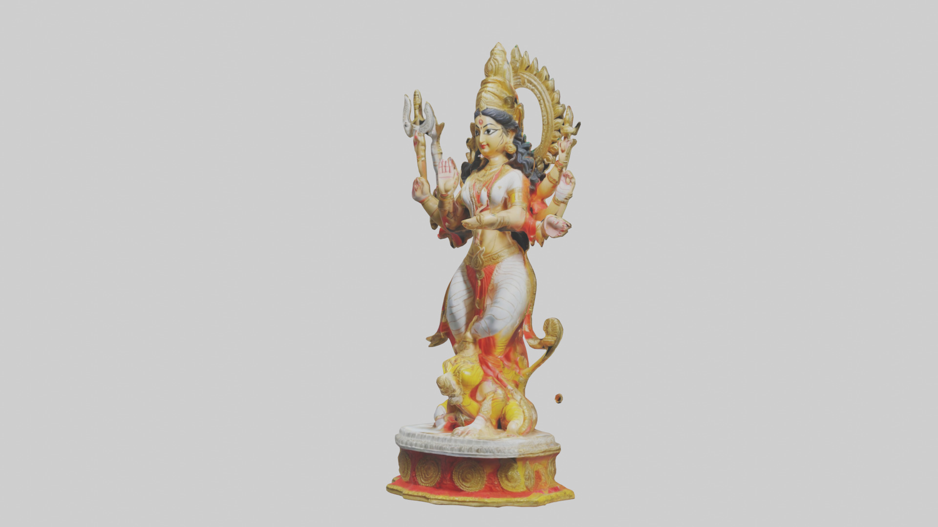 Durga statue model Low-poly 3D model_10