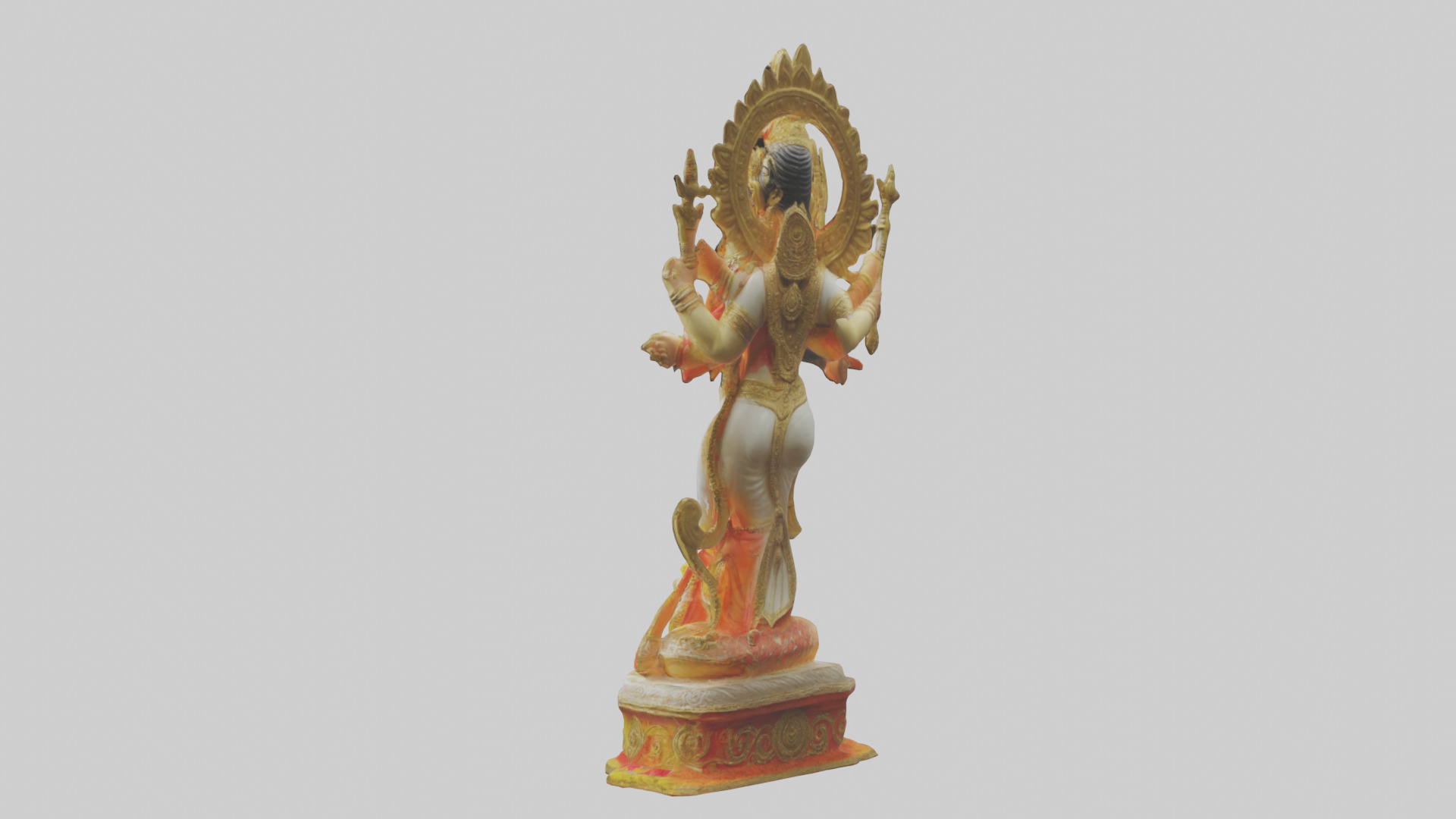 Durga statue model Low-poly 3D model_1