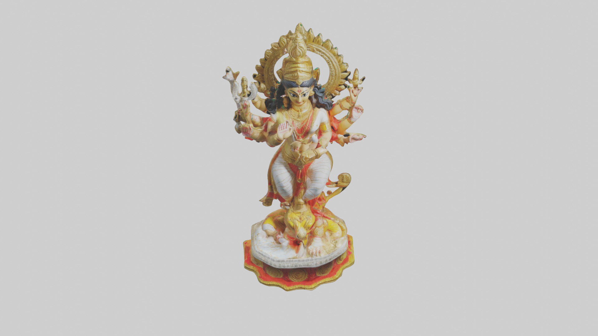 Durga statue model Low-poly 3D model_16