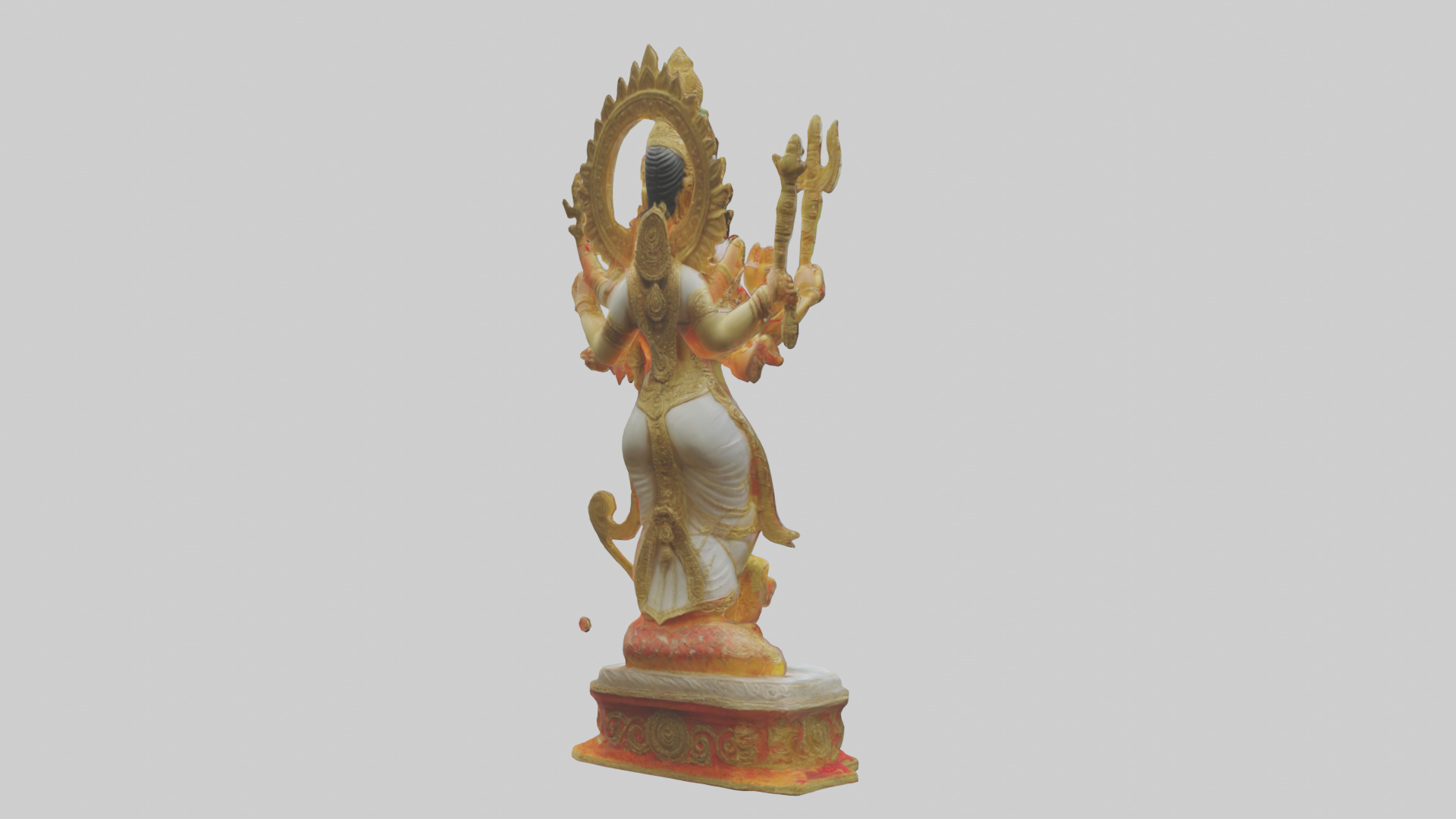 Durga statue model Low-poly 3D model_2