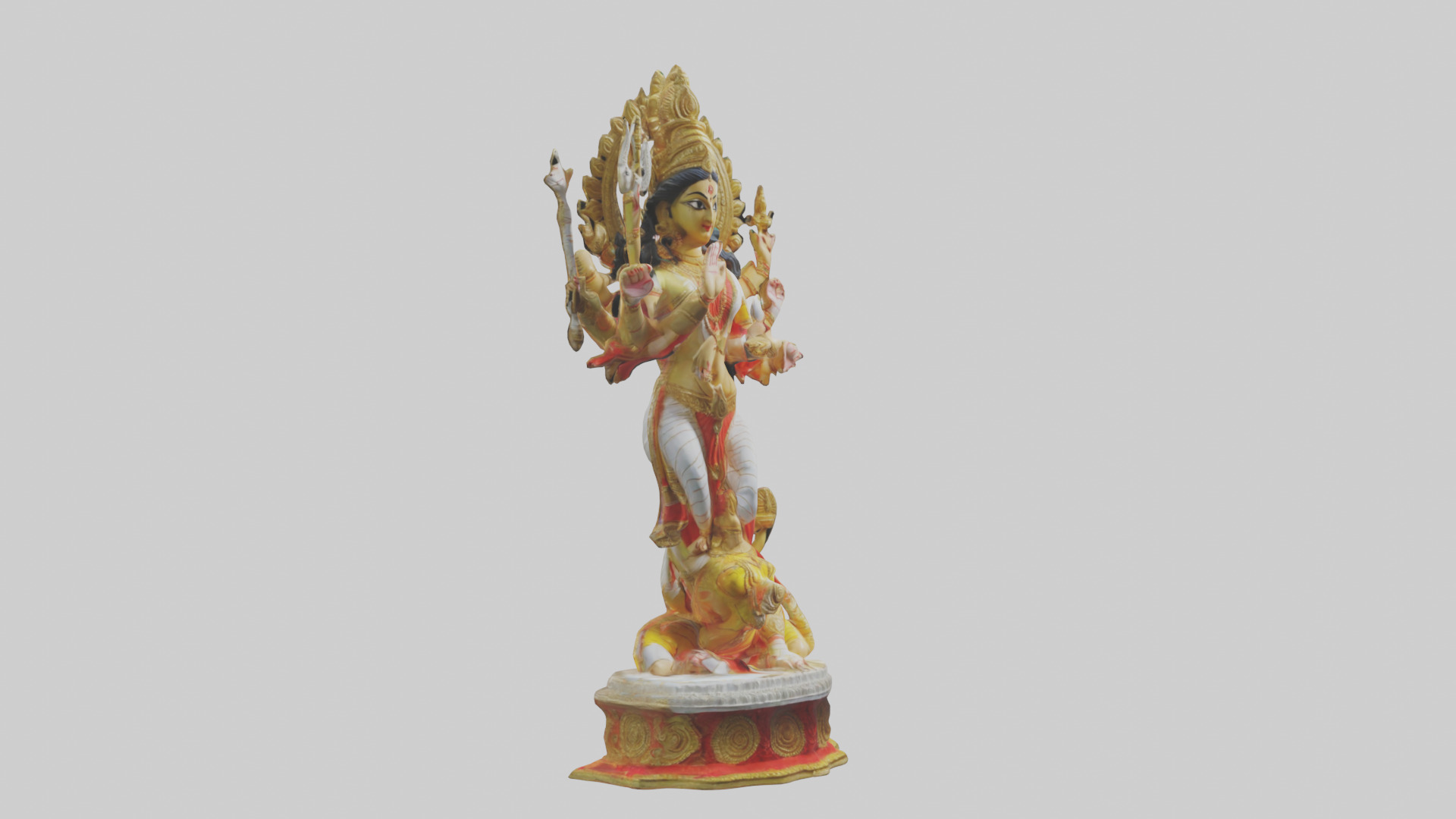 Durga statue model Low-poly 3D model_7