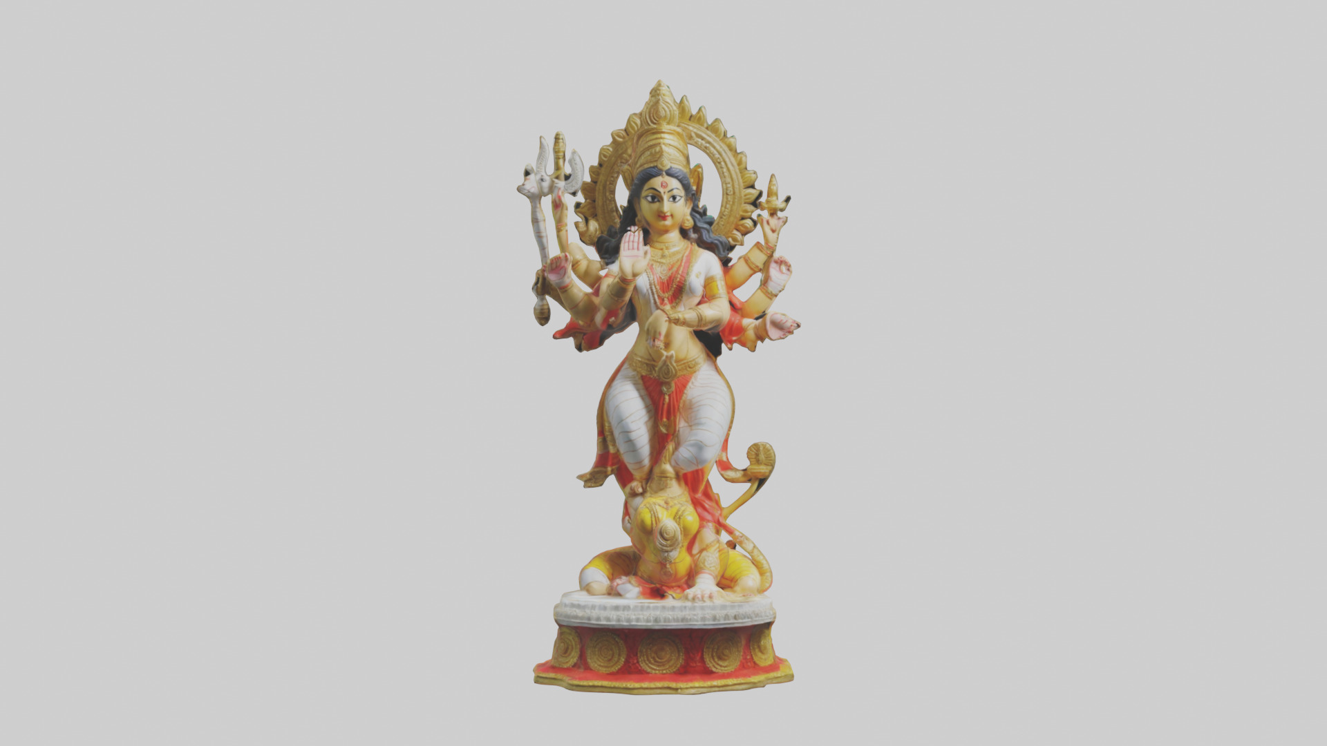 Durga statue model Low-poly 3D model_9