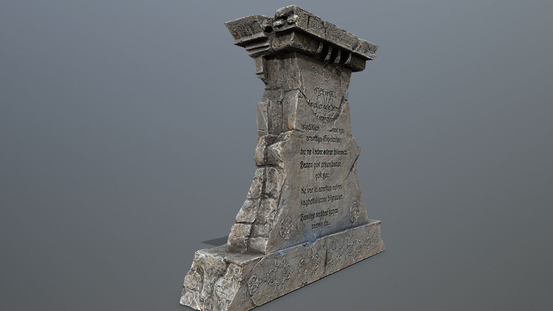 Lion fountain Low-poly 3D model_7