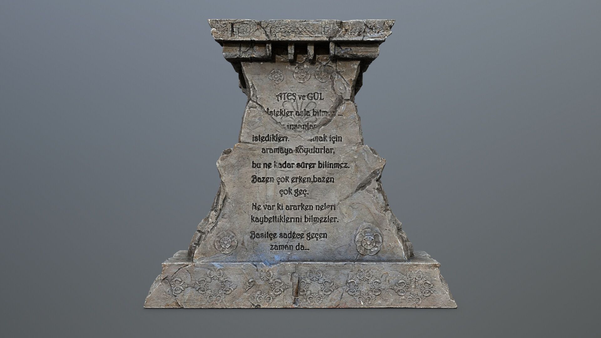 Lion fountain Low-poly 3D model_8