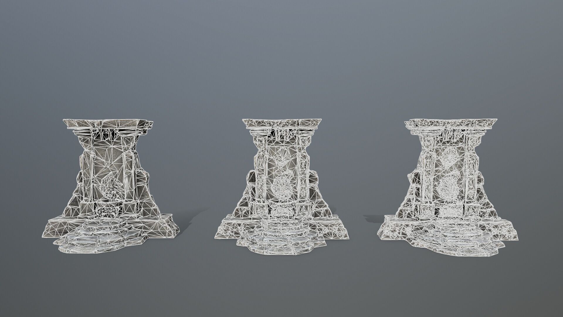 Lion fountain Low-poly 3D model_15