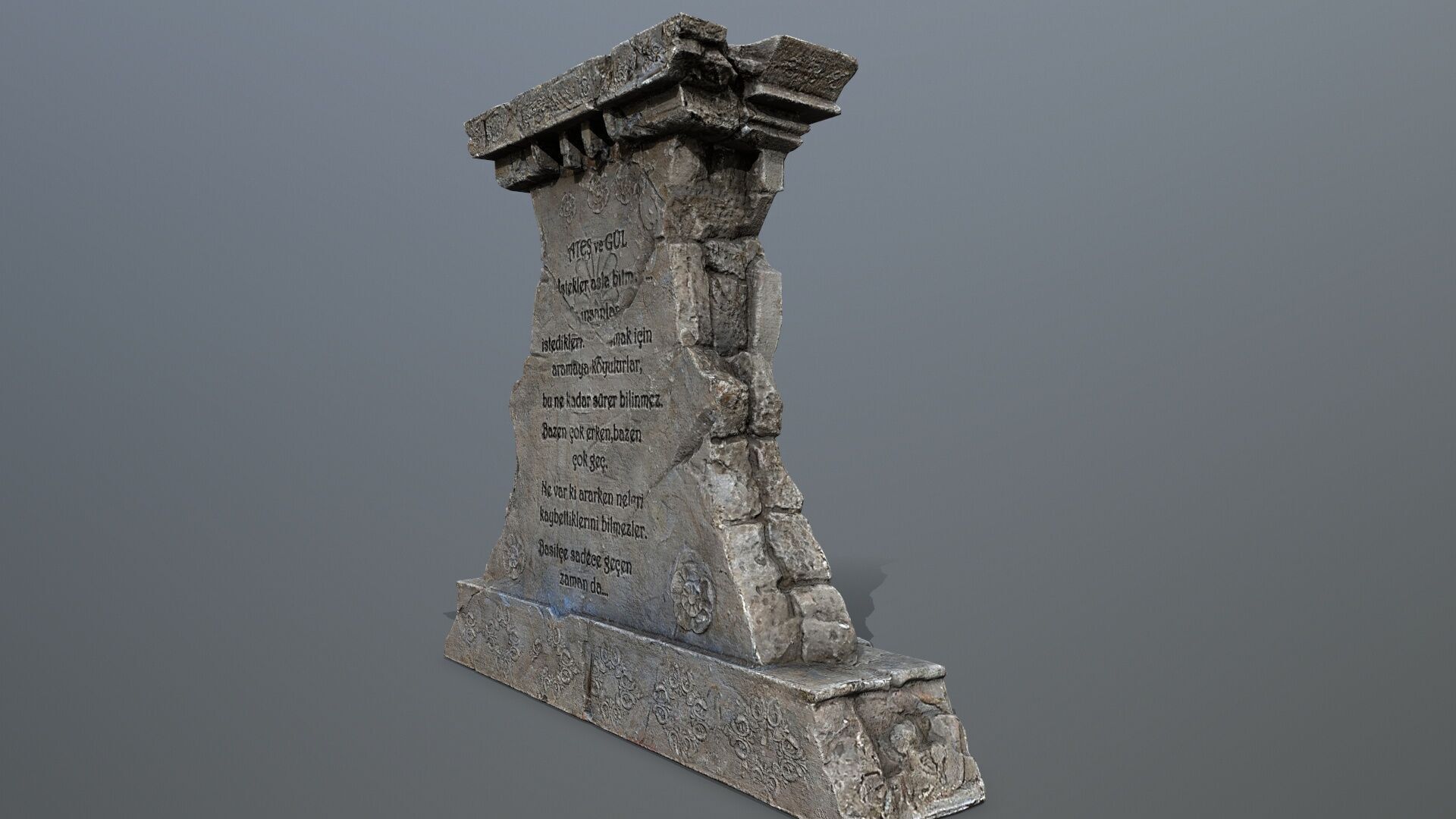 Lion fountain Low-poly 3D model_9