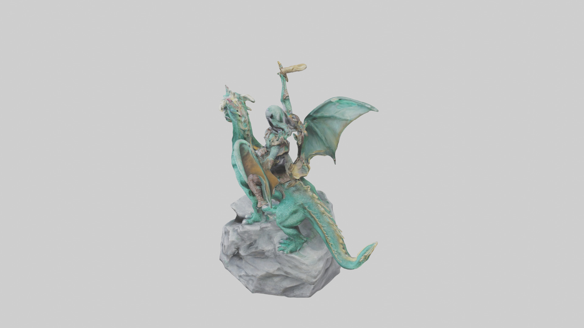 Dragon Rider statue model Low-poly 3D model_5