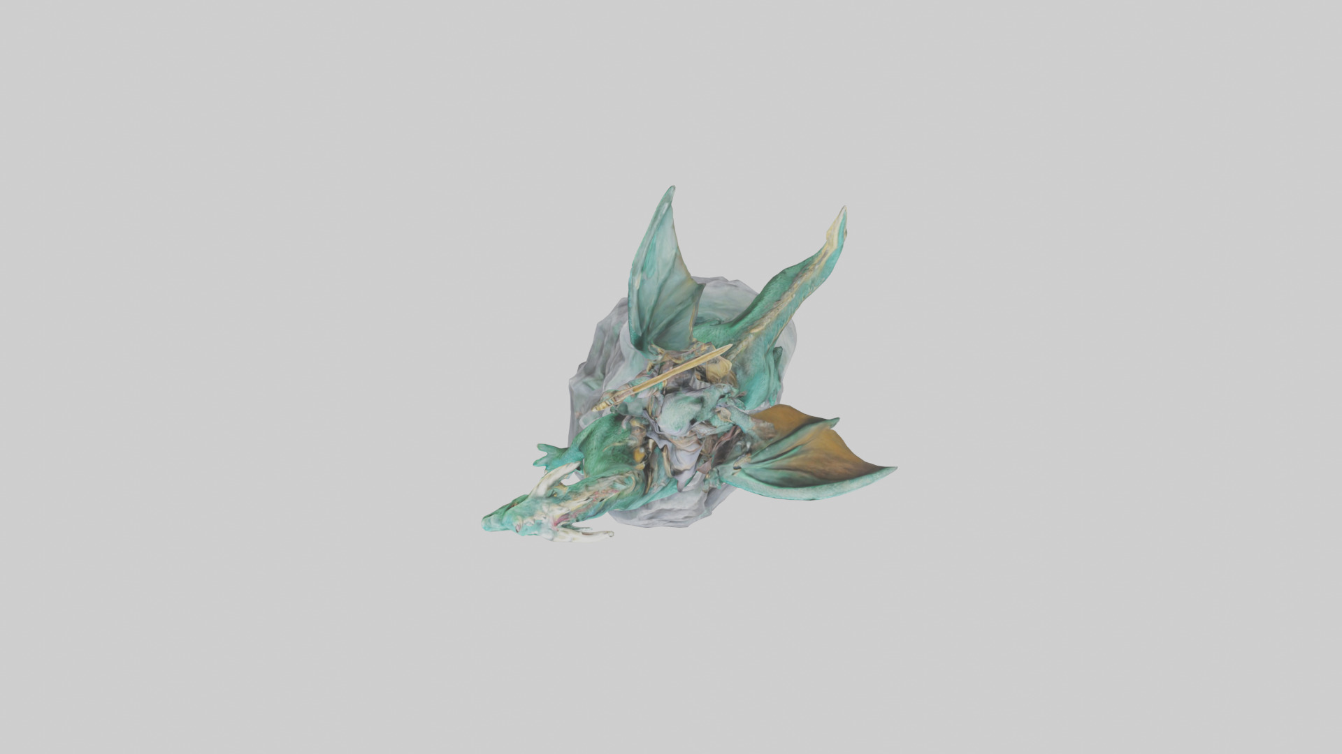 Dragon Rider statue model Low-poly 3D model_2