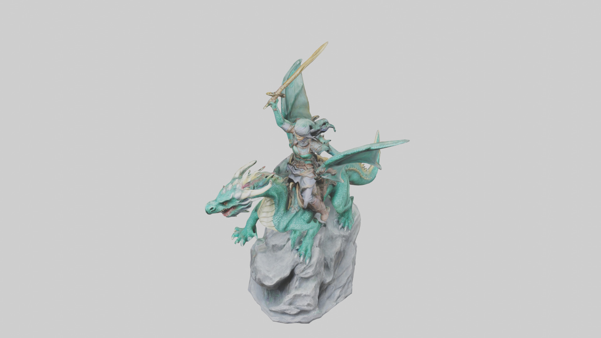 Dragon Rider statue model Low-poly 3D model_8